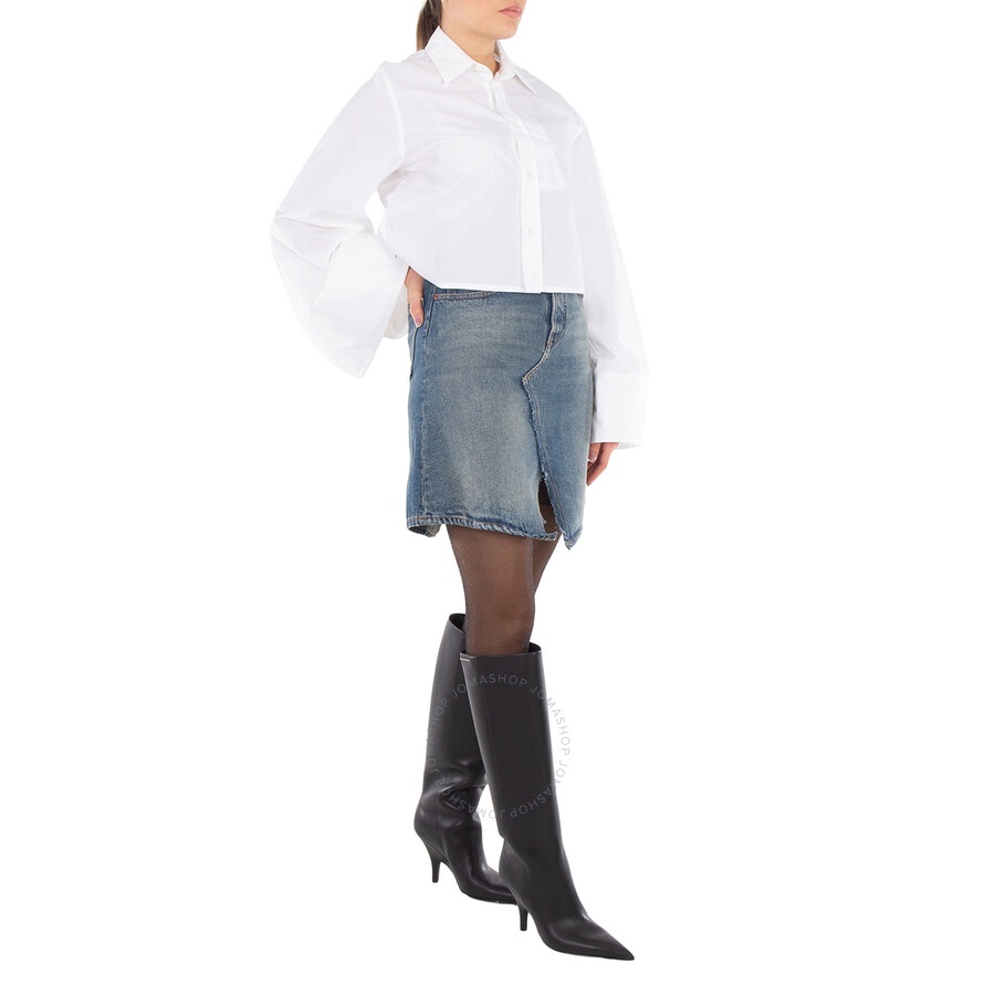 MM6 Cropped Long Sleeve Cotton Shirt - 3