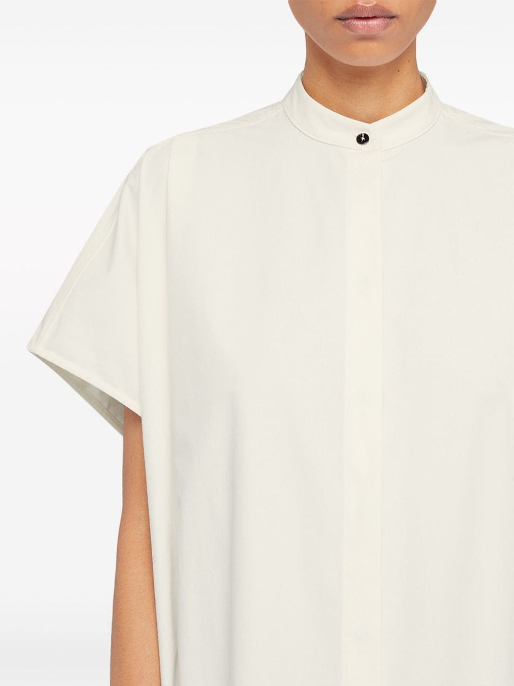 collarless belted shirt dress - 5