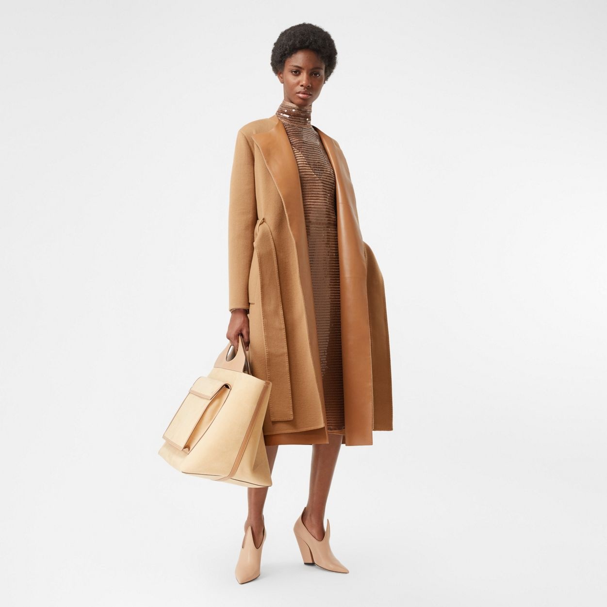 Double-faced Cashmere and Lambskin Wrap Coat - 2