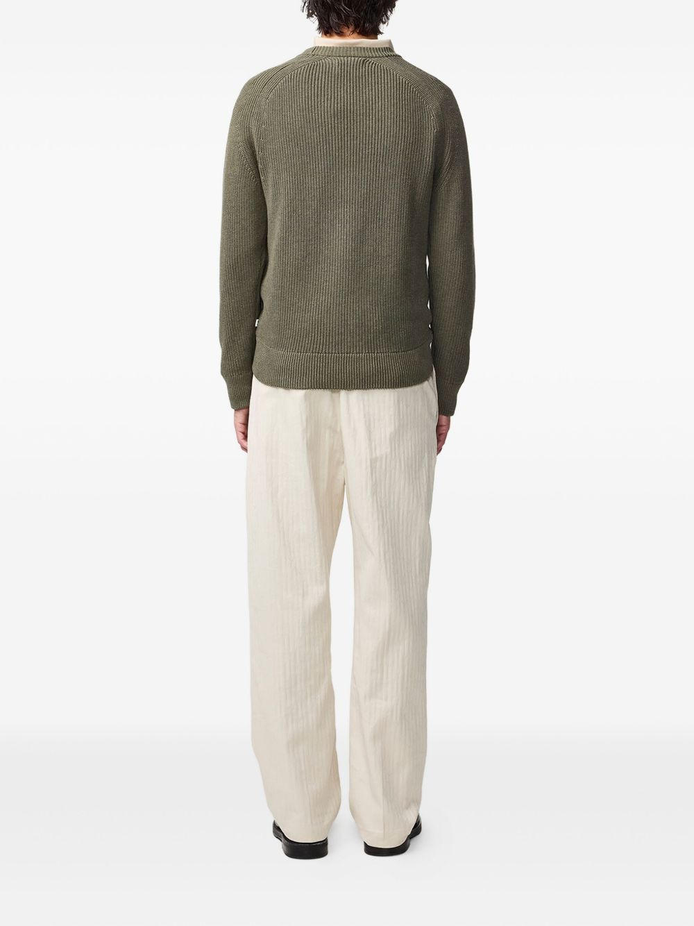 raglan-sleeve ribbed sweater - 3
