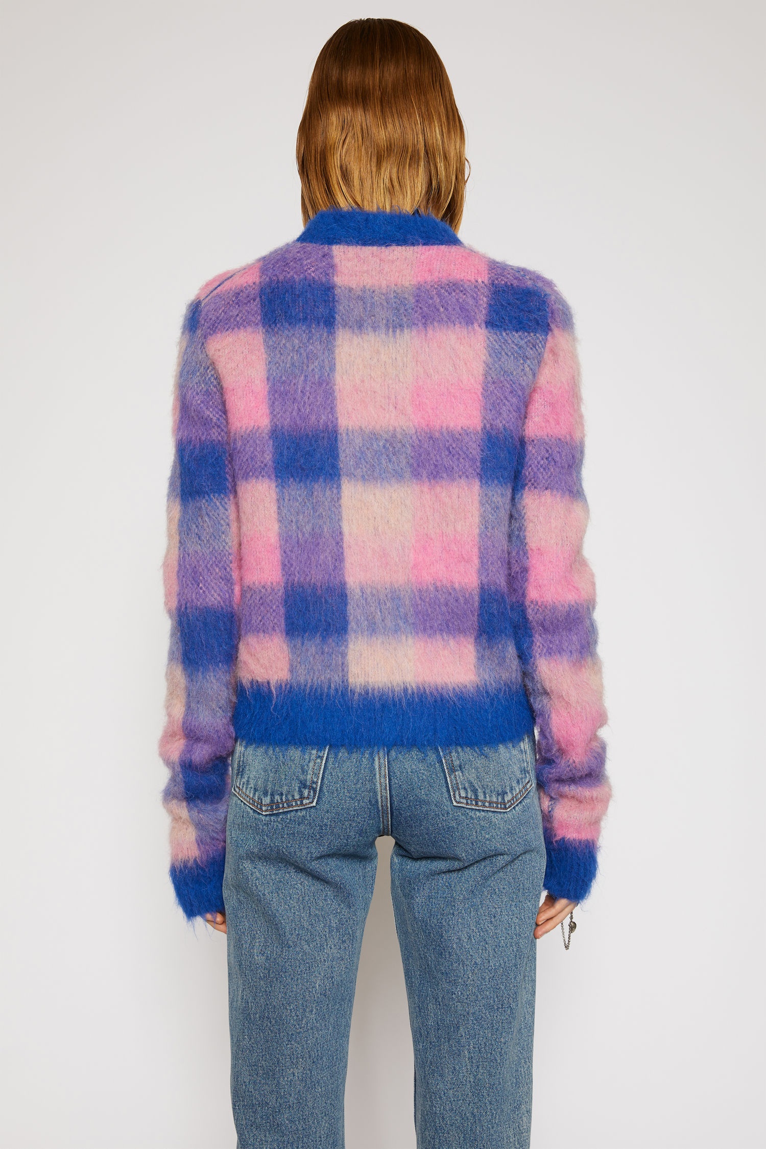 Checked alpaca-blend sweater blue/pink - 3