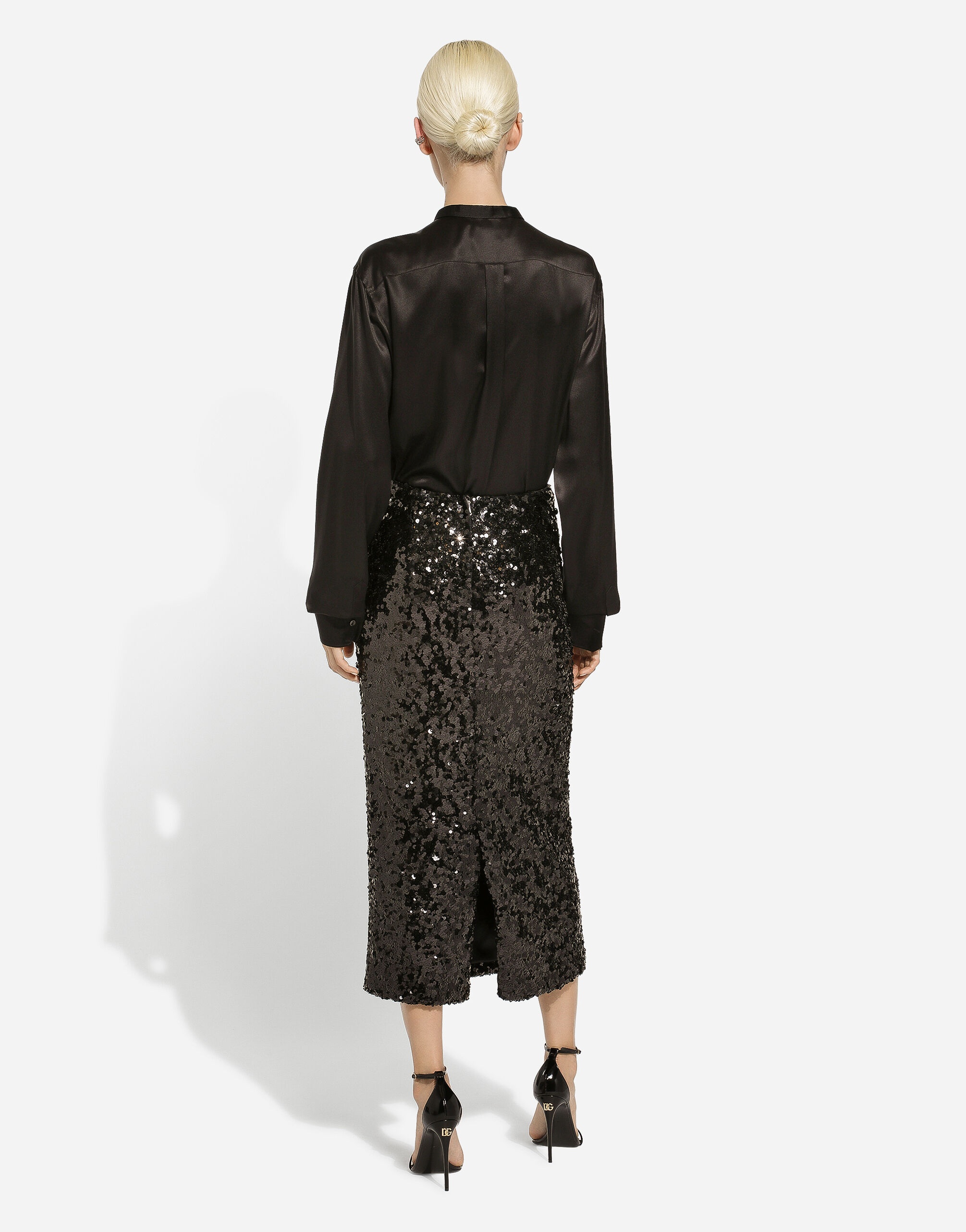 Sequined calf-length skirt - 3