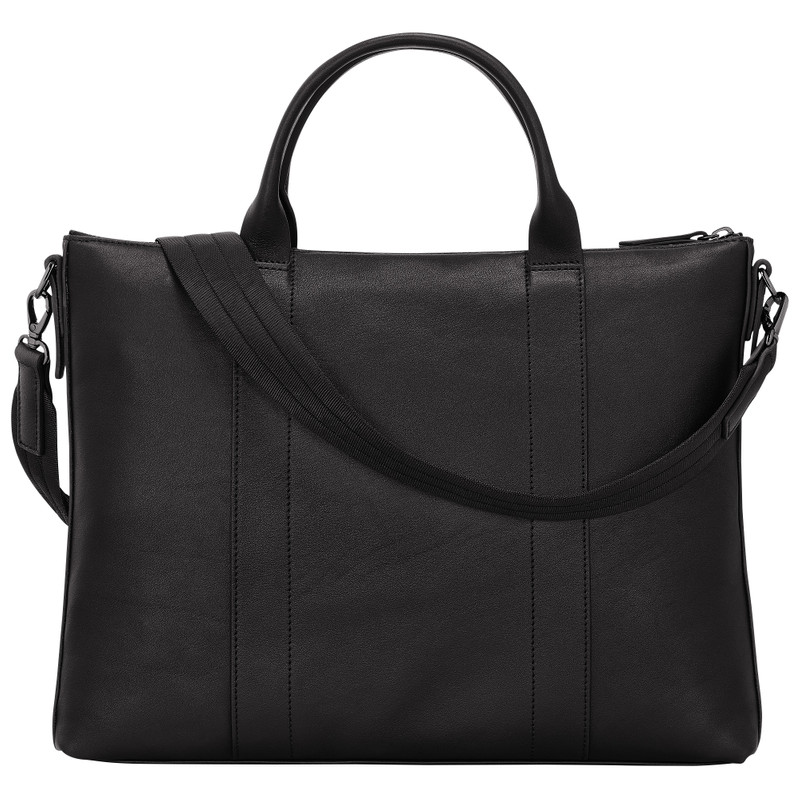 Longchamp 3D Briefcase Black - Leather 4