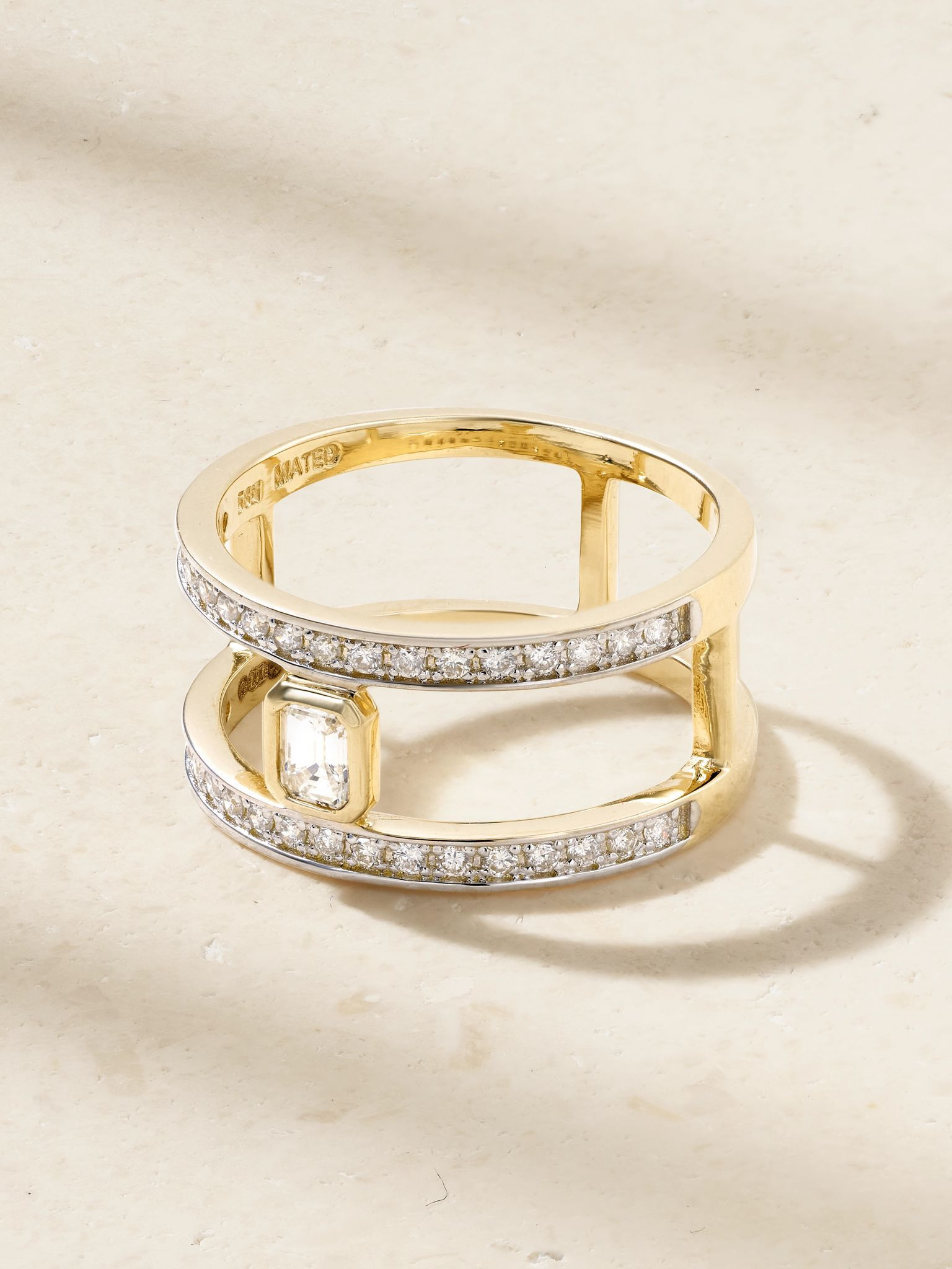 Le Double Barre 14-karat gold diamond ring Gold - 1
