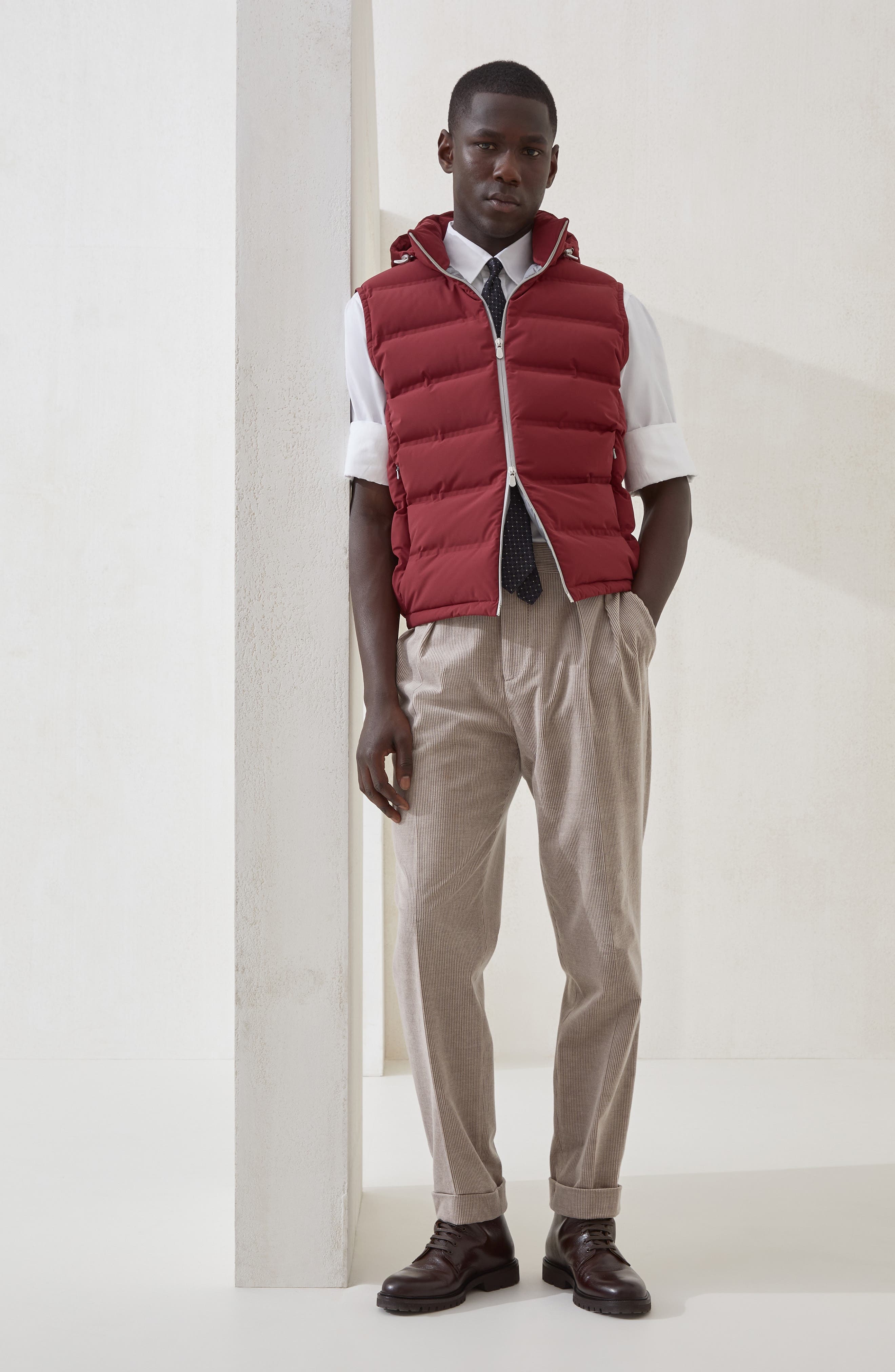 Brunello Cucinelli Trousers with double pleats and tabs in Bark at Nordstrom - 5