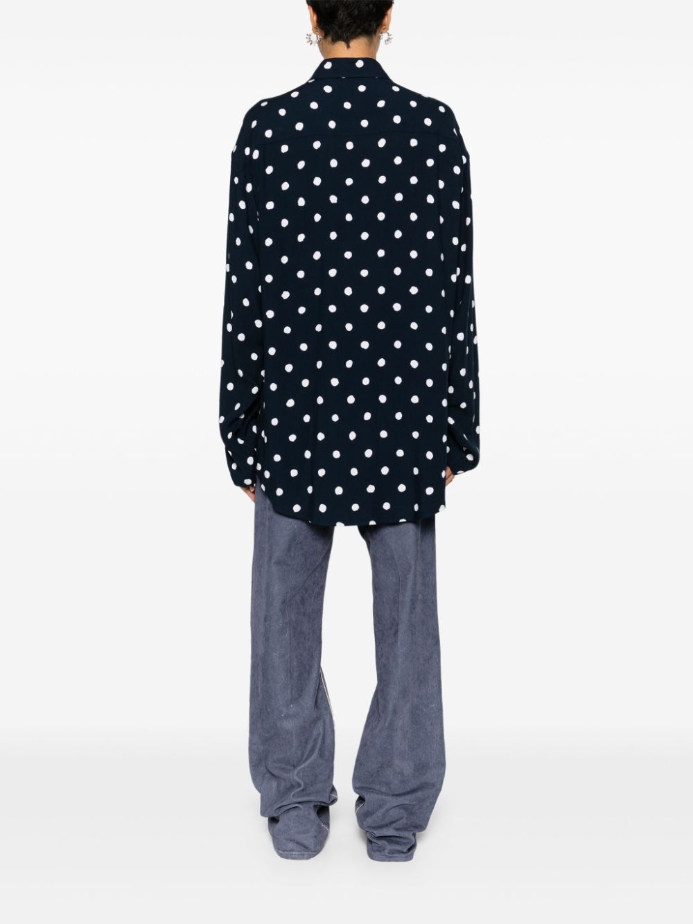 long-sleeves polka dot shirt - 4