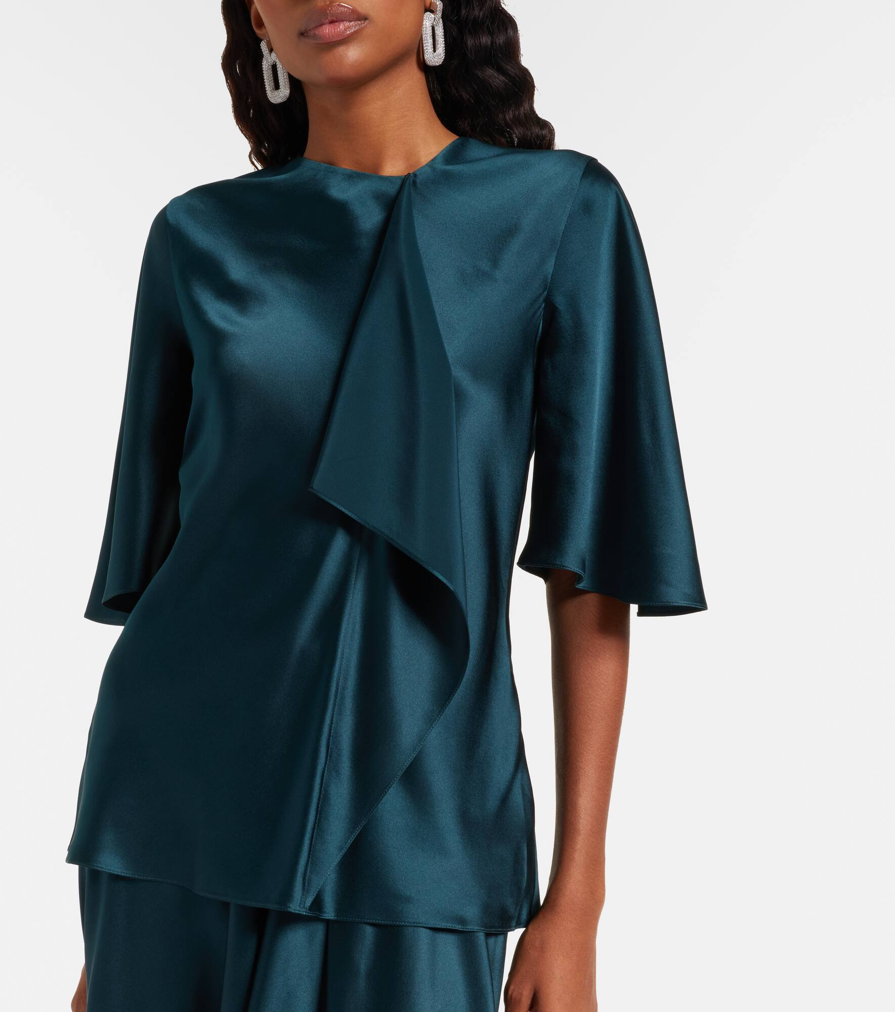 Naiara draped silk satin top - 5
