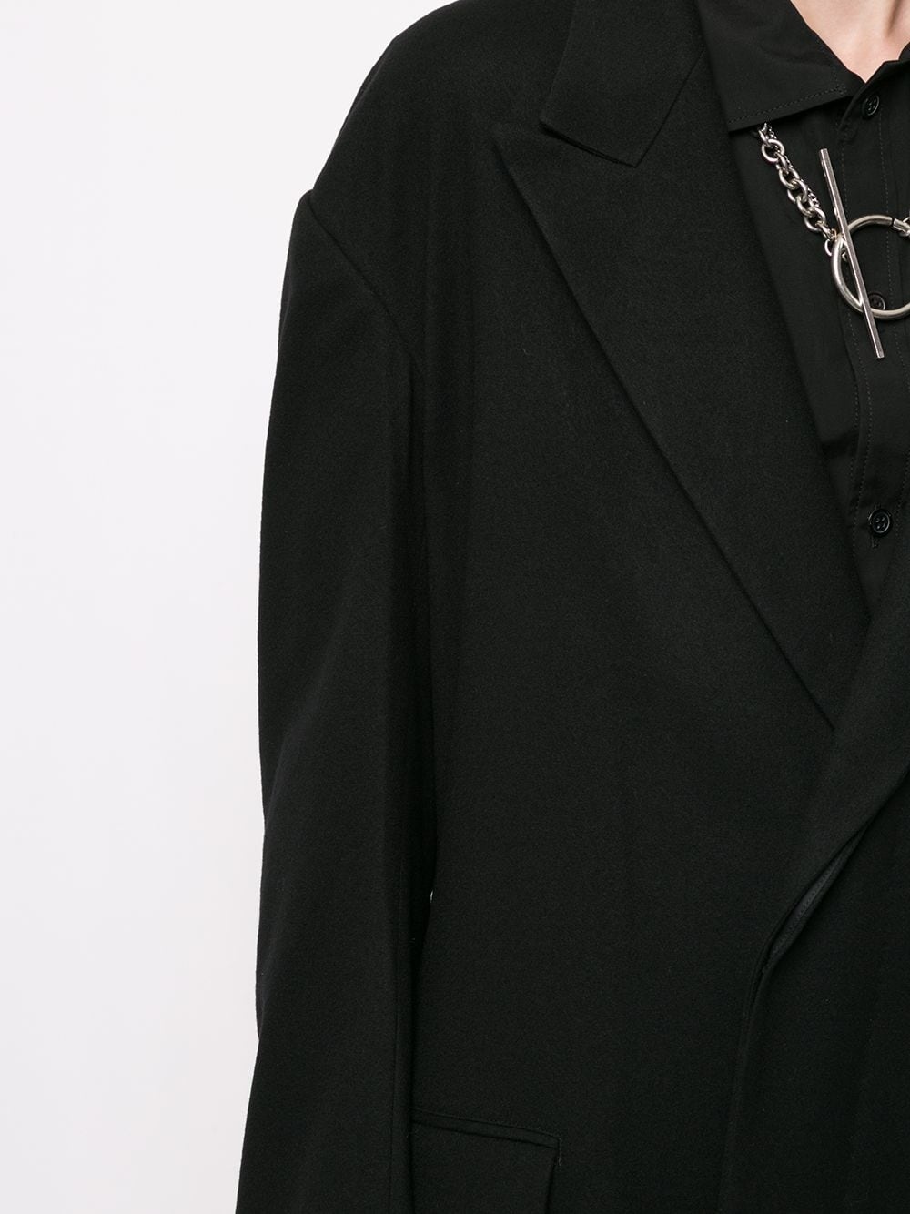 asymmetric wool panel coat - 5