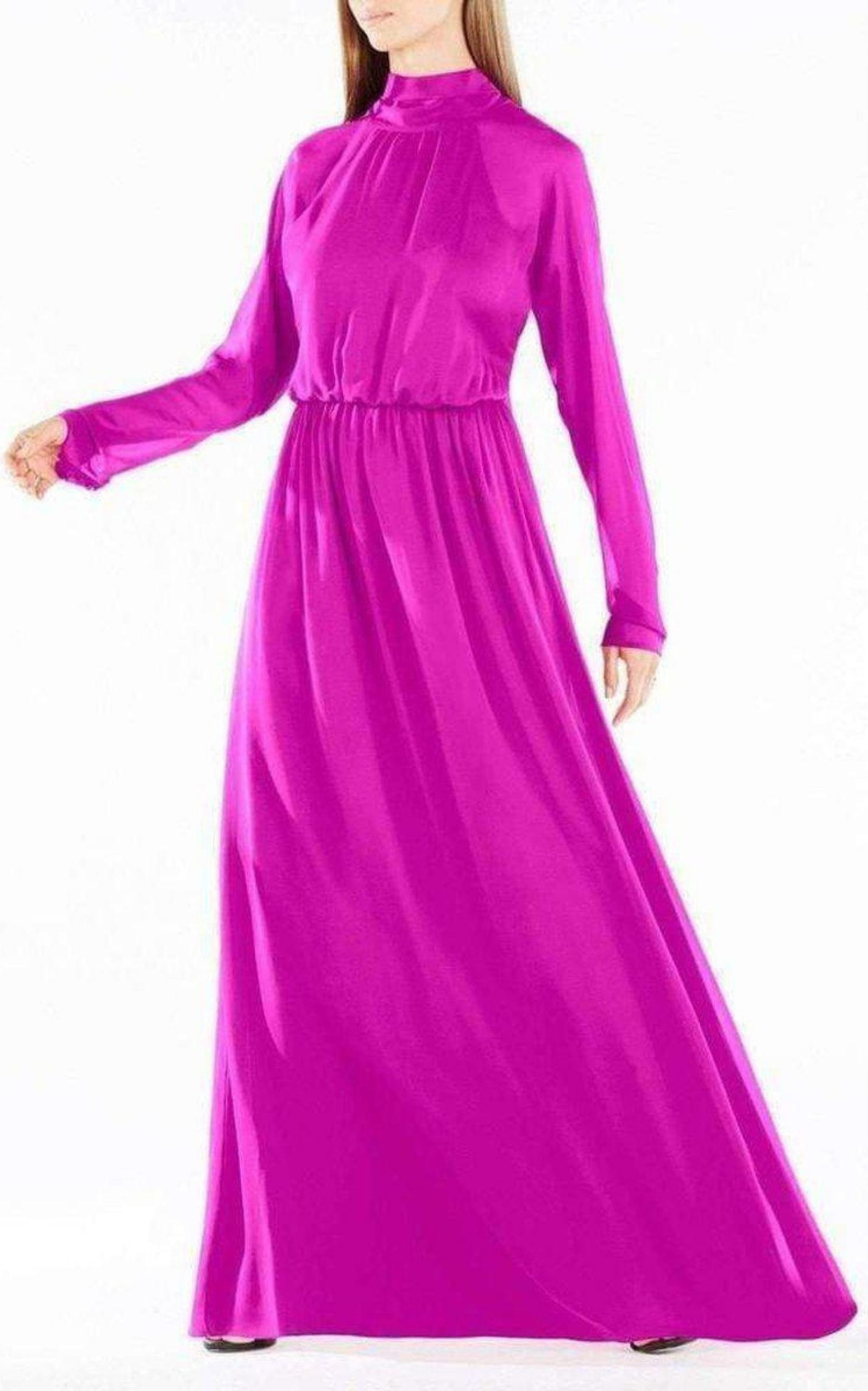 BCBGMAXAZRIA - Darci Tie-Neck Silk Gown - 2