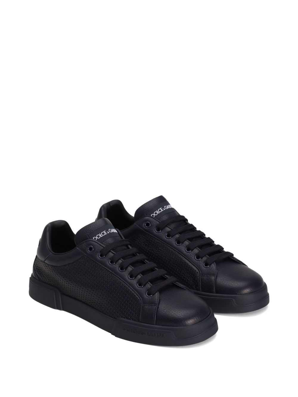 perforated leather sneakers - 2