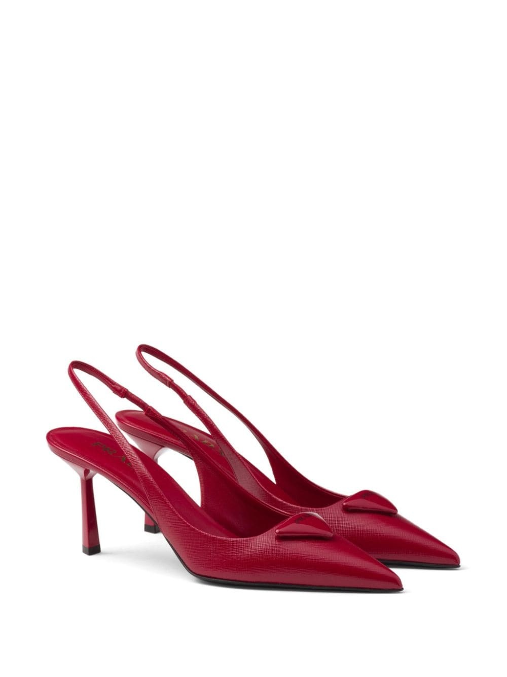 triangle-logo leather slingback pumps - 2