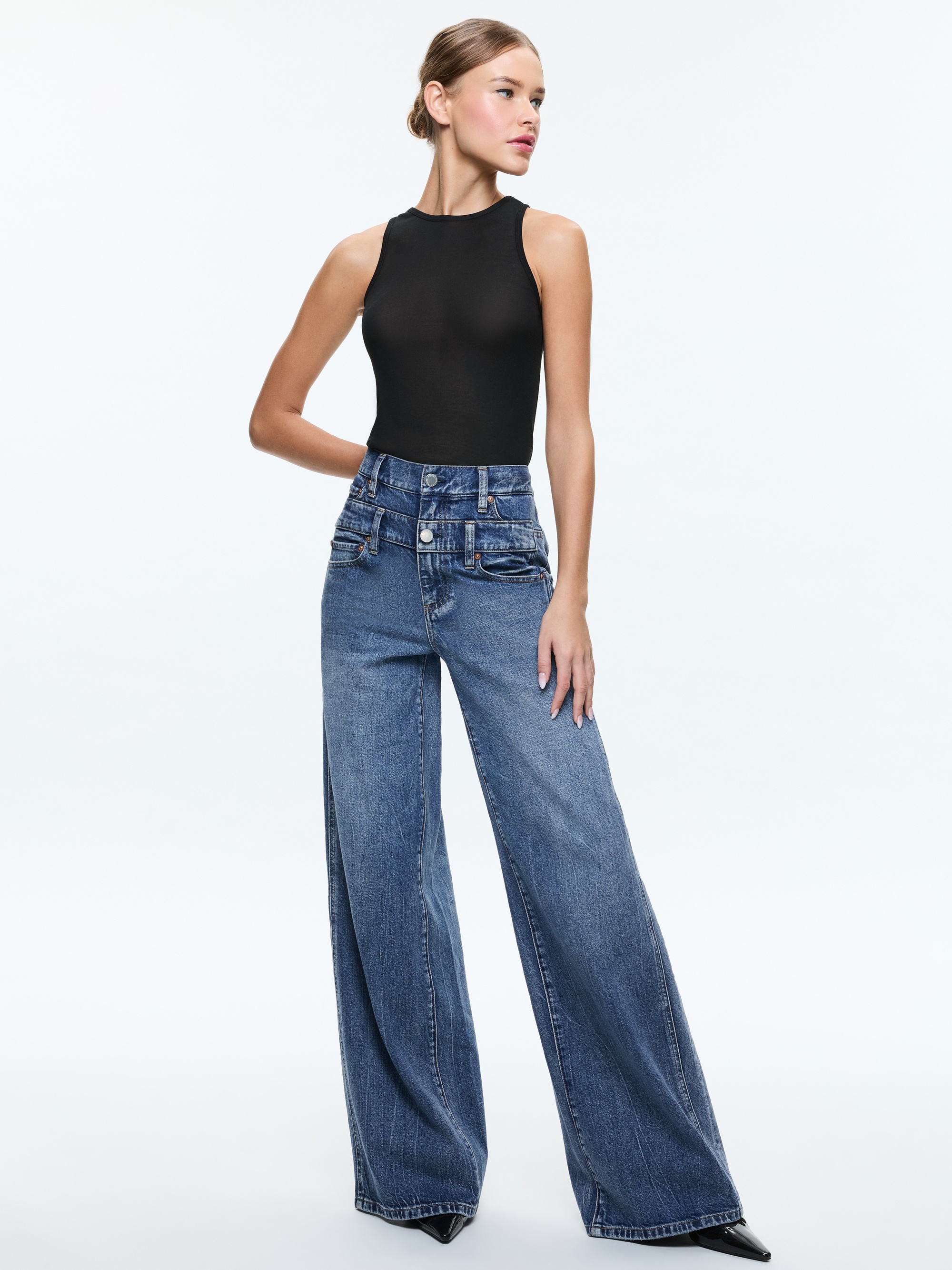 HIGH RISE DOUBLE WAISTBAND COOL JEAN - 3