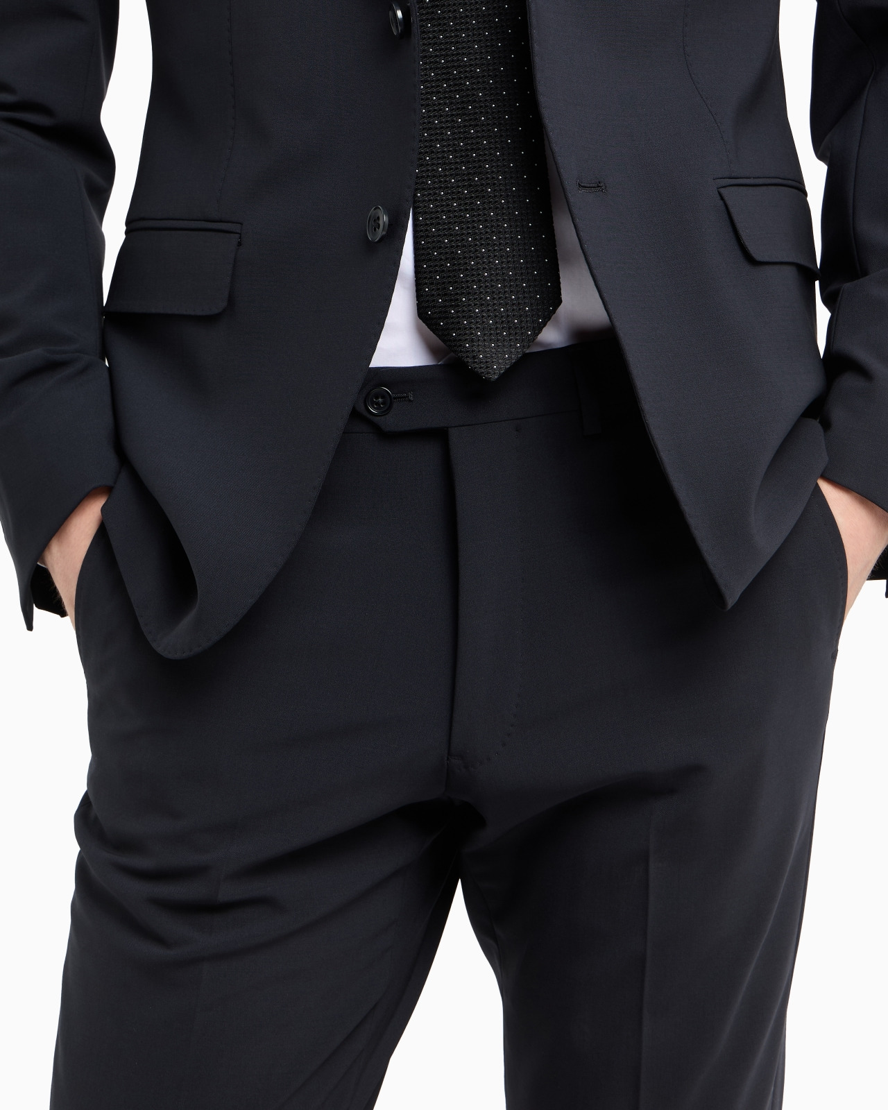 SINGLE-BREASTED SUIT IN VIRGIN-WOOL TWO-WAY STRETCH CANVAS - 5
