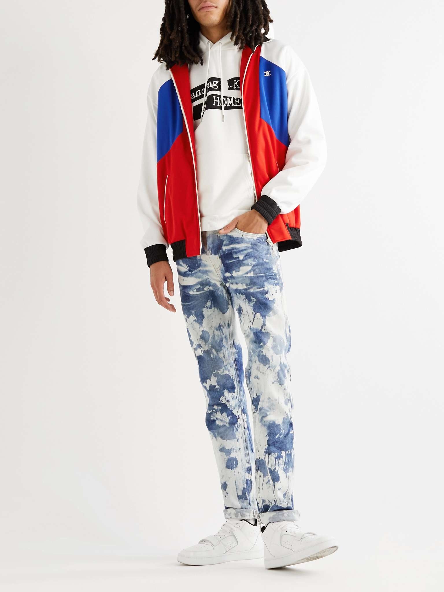 Triomphe Embroidered Hooded Technical Jersey Track Sweater - 2