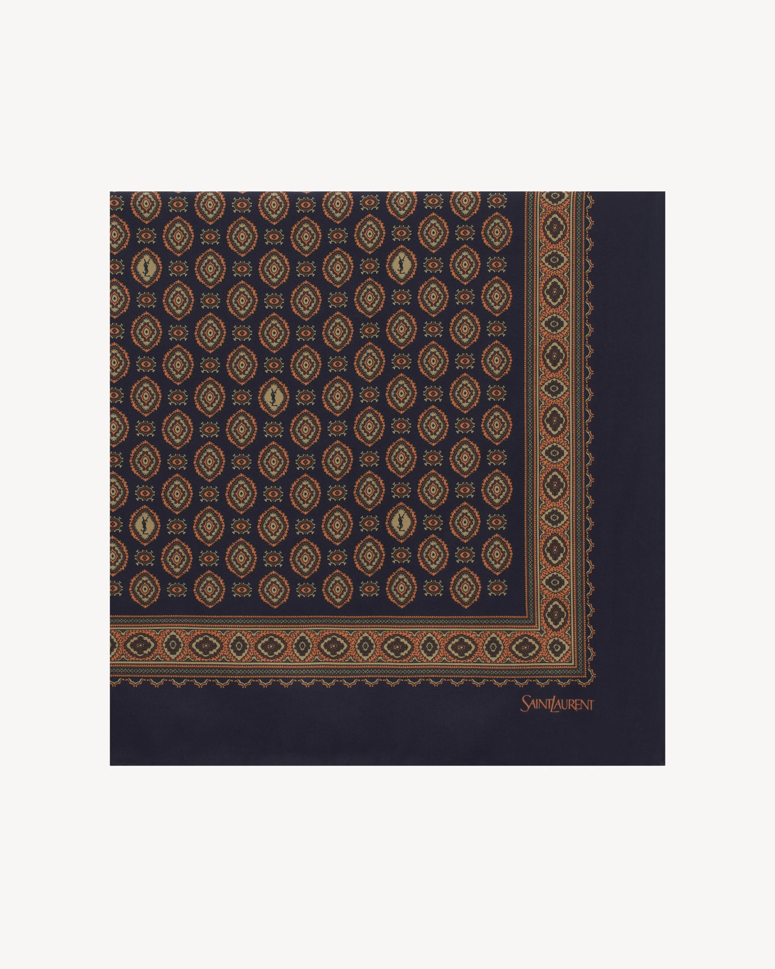 SQUARE SCARF IN MEDALLION SILK TWILL - 1