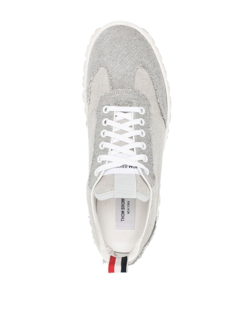 low-top frayed sneakers - 4