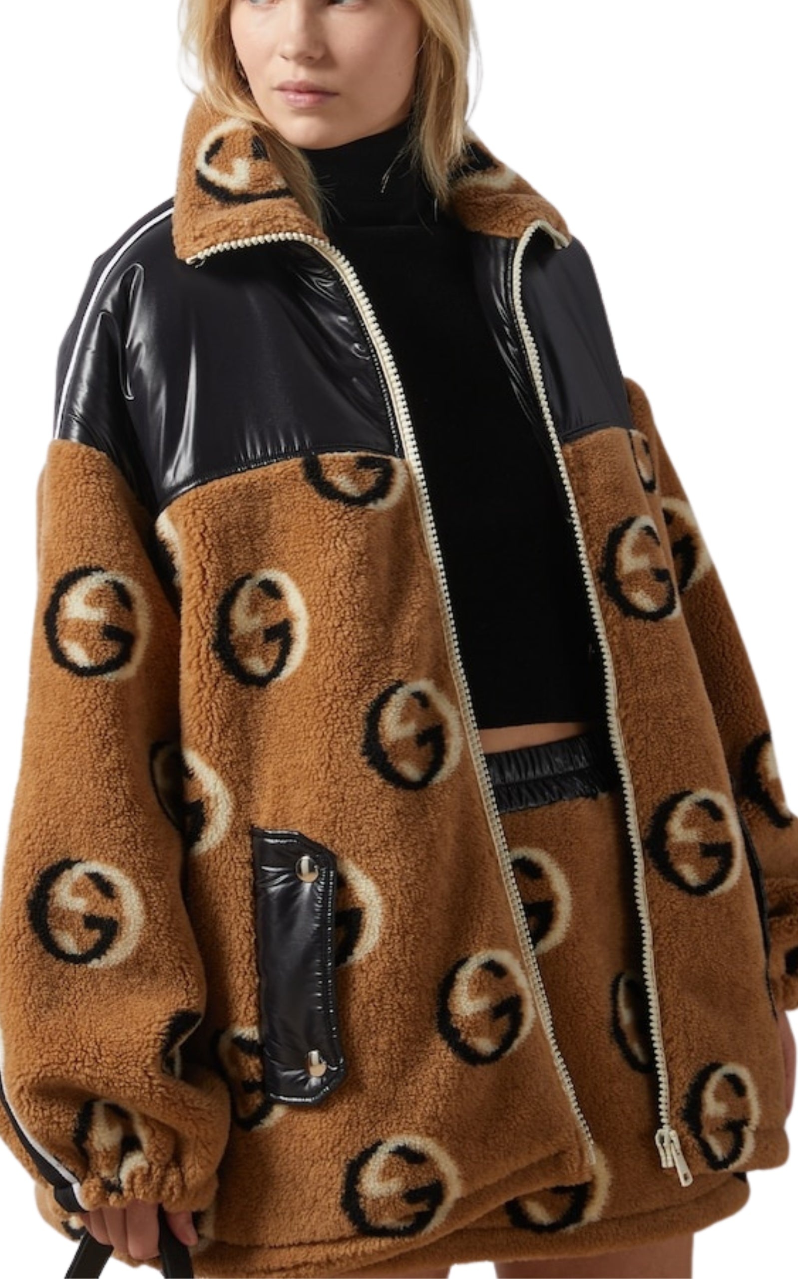 GG Wool Fleece Jacquard Zip Jacket - 3