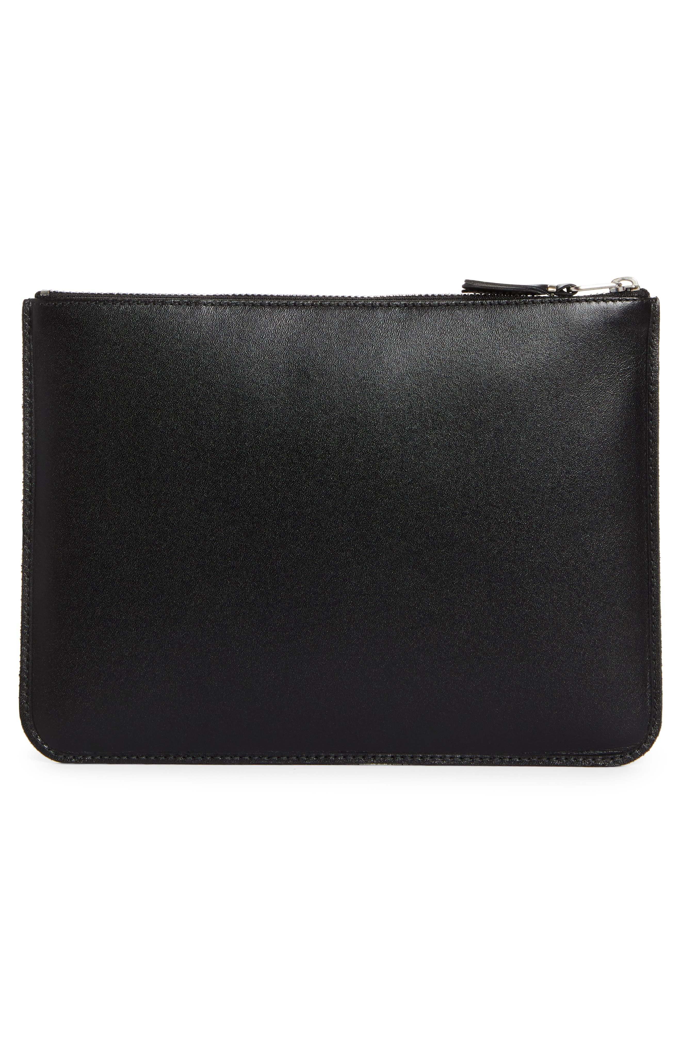 Comme des Garçons Wallets Large Eyelet Leather Zip Pouch in Black at Nordstrom - 4