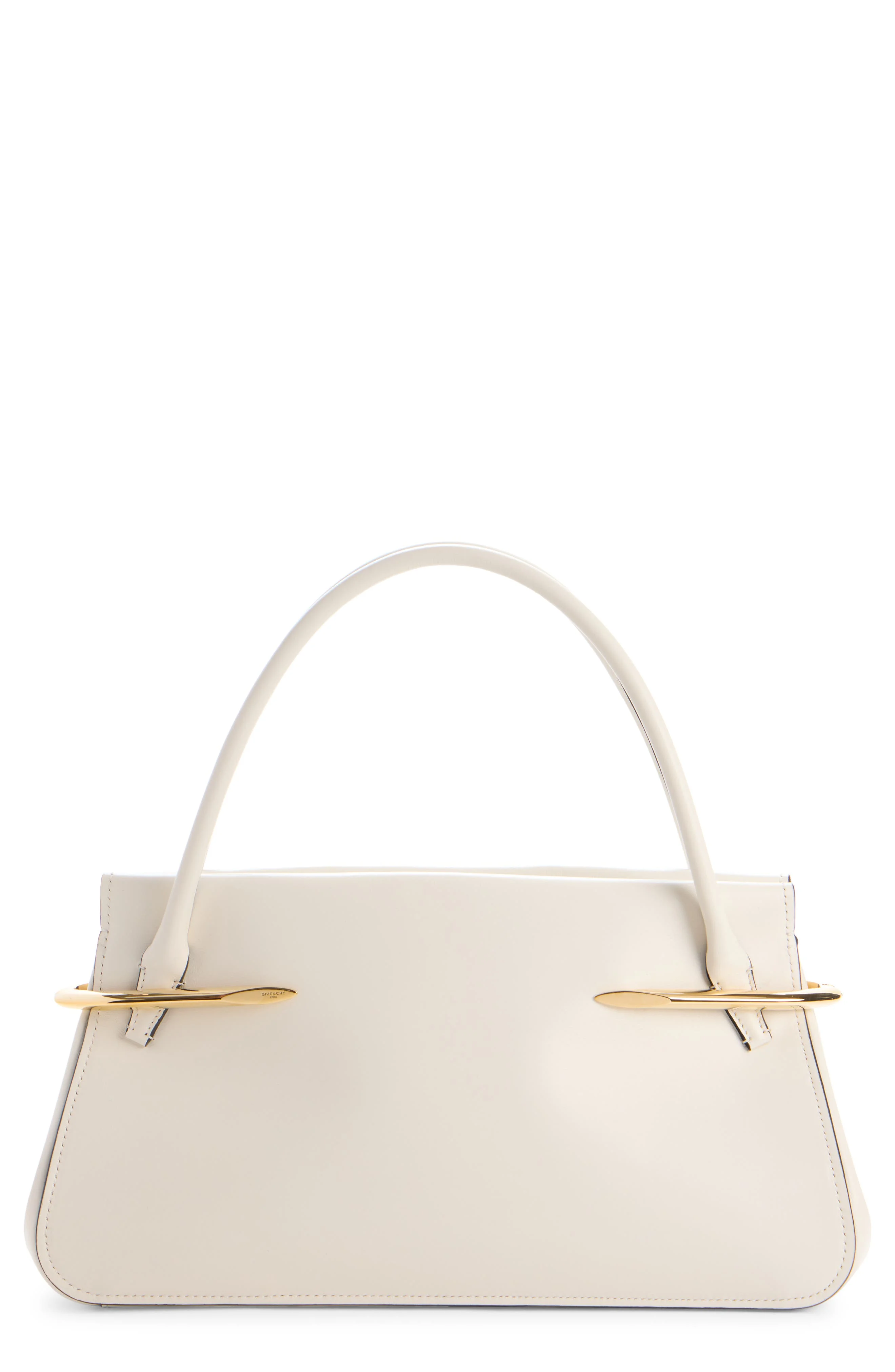 Givenchy Medium Pinch Leather Top Handle Bag in 105-Ivory at Nordstrom - 1