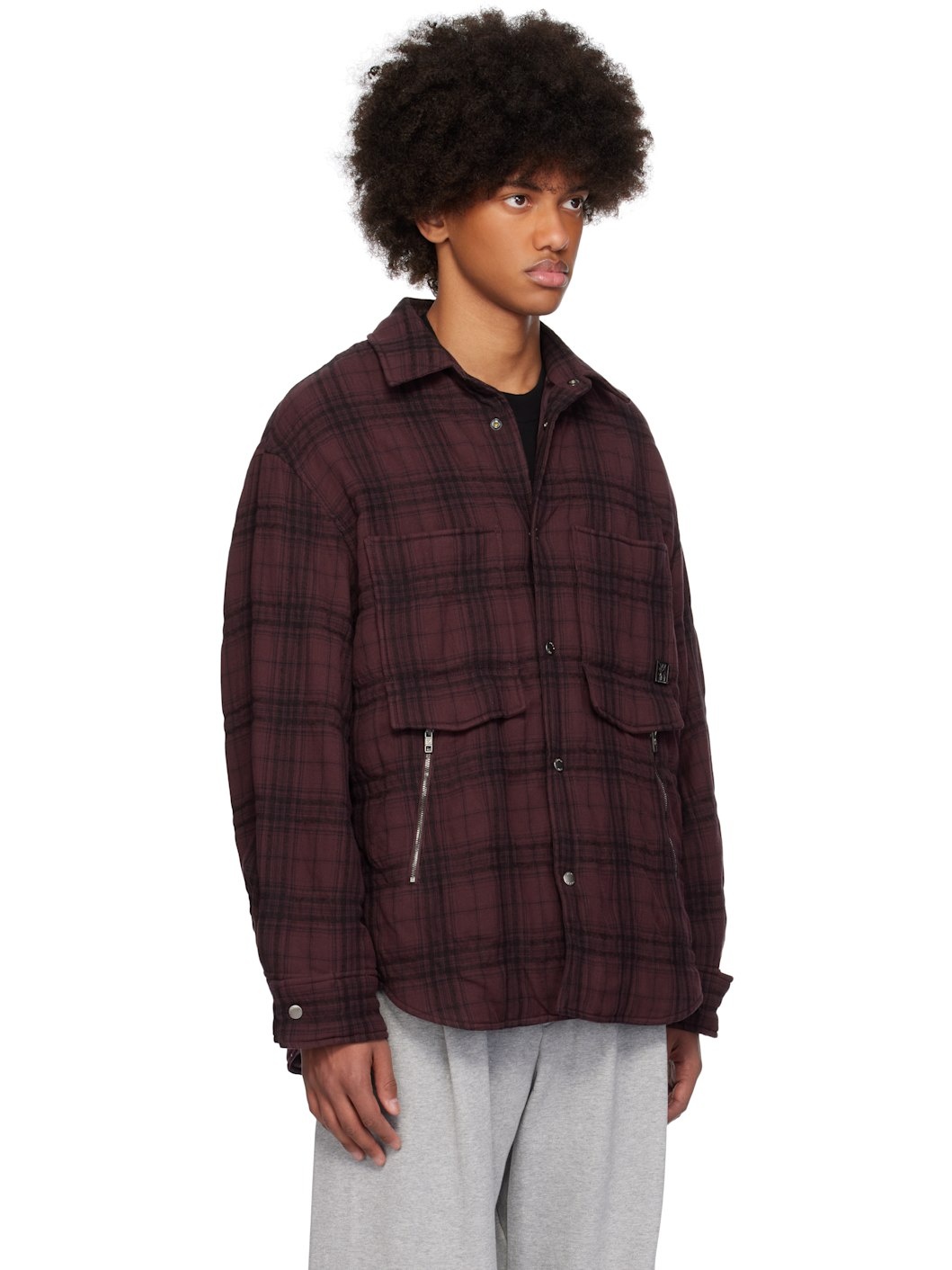 Burgundy Padded Check Shirt - 2