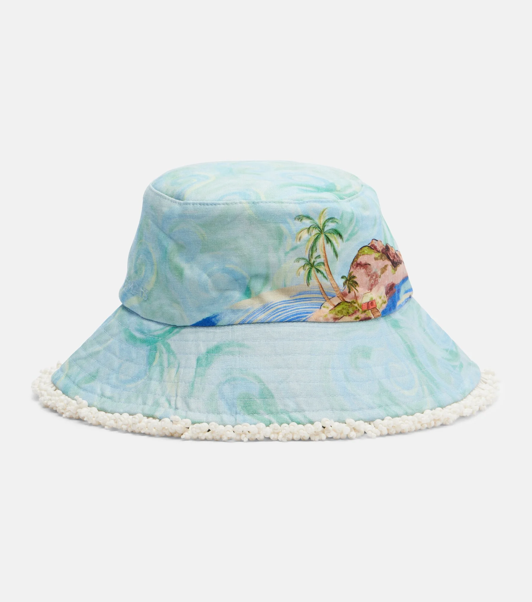Printed linen bucket hat - 1