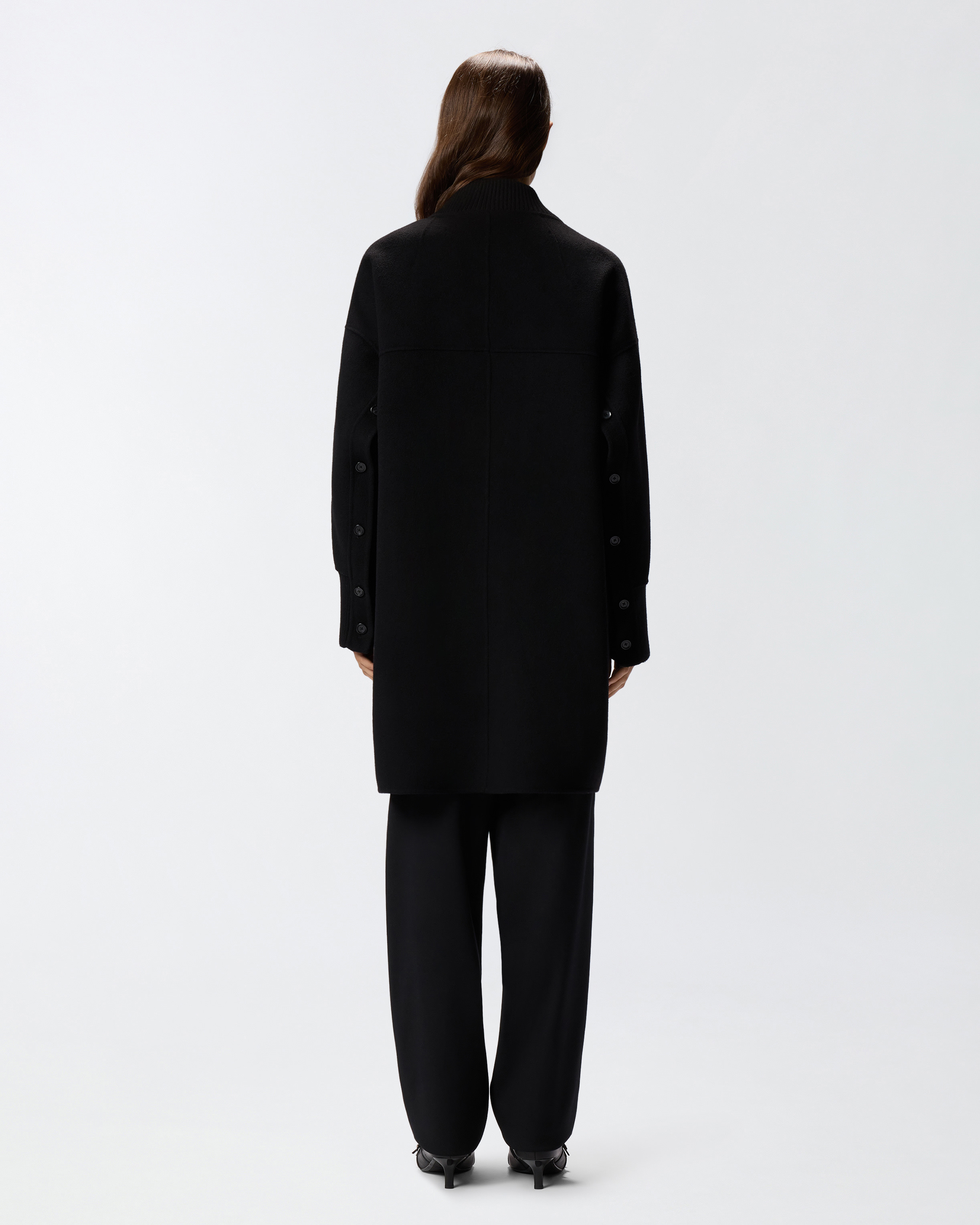 LONG DOUBLE CLOTH COAT - 4