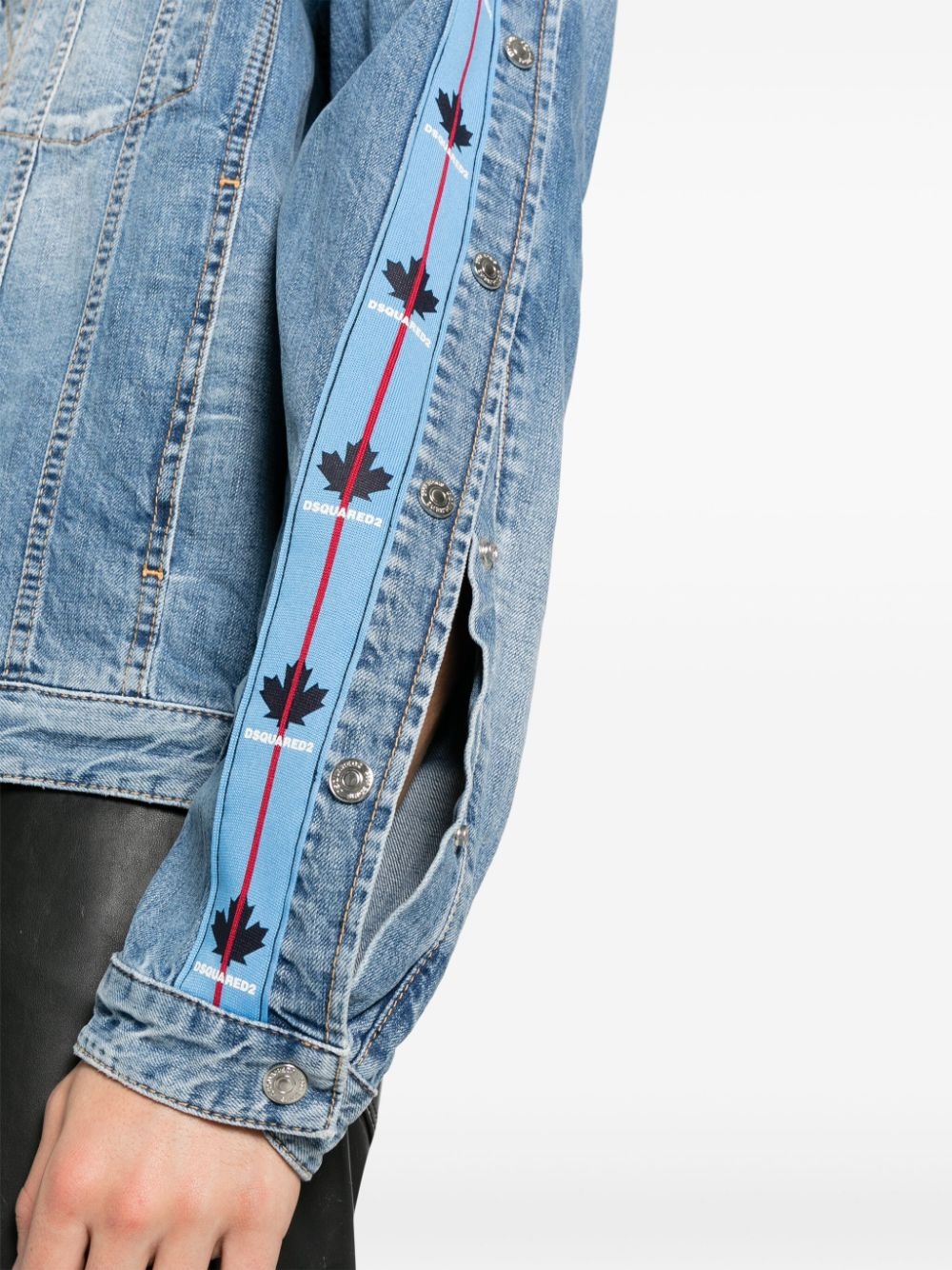 Dan logo-panels denim jacket - 5