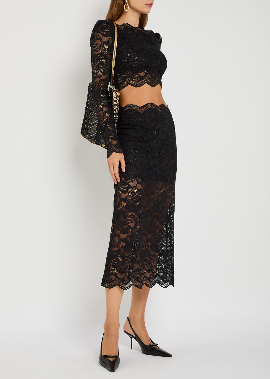 Rabanne Floral Stretch-guipure Lace Midi Skirt - 4