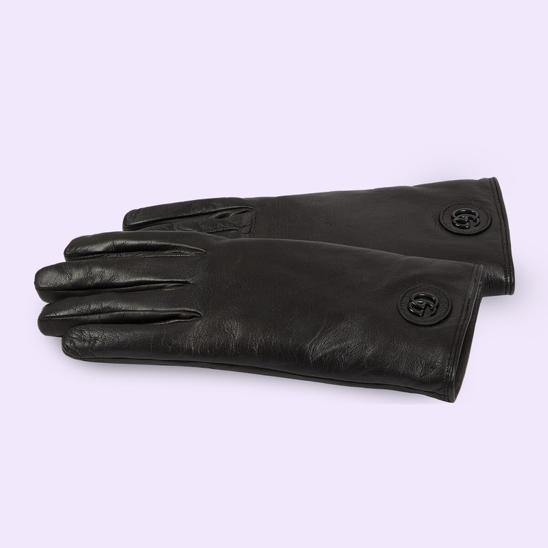 GUCCI Leather gloves with Double G outlook