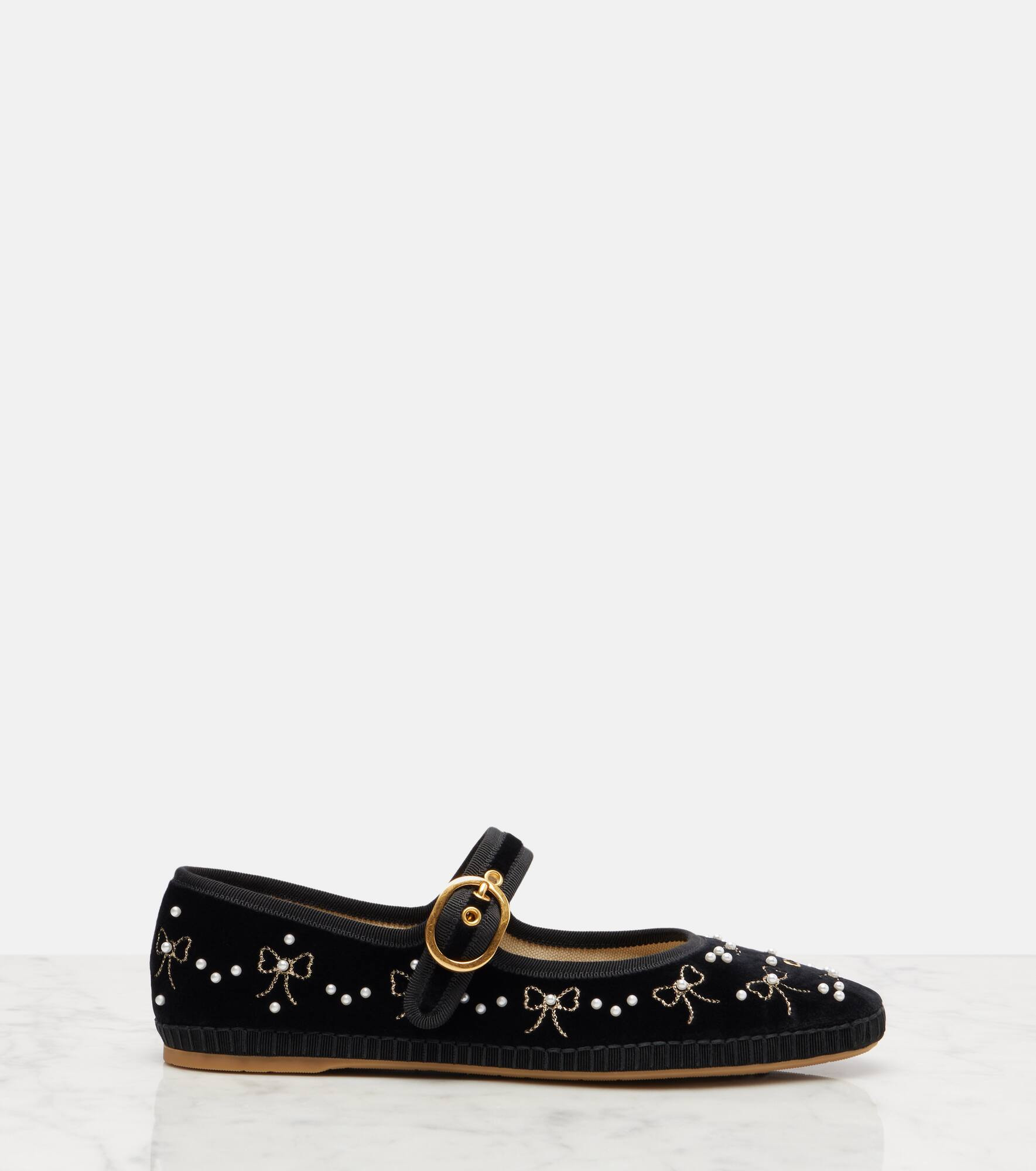 Endouce velvet Mary Jane flats - 4