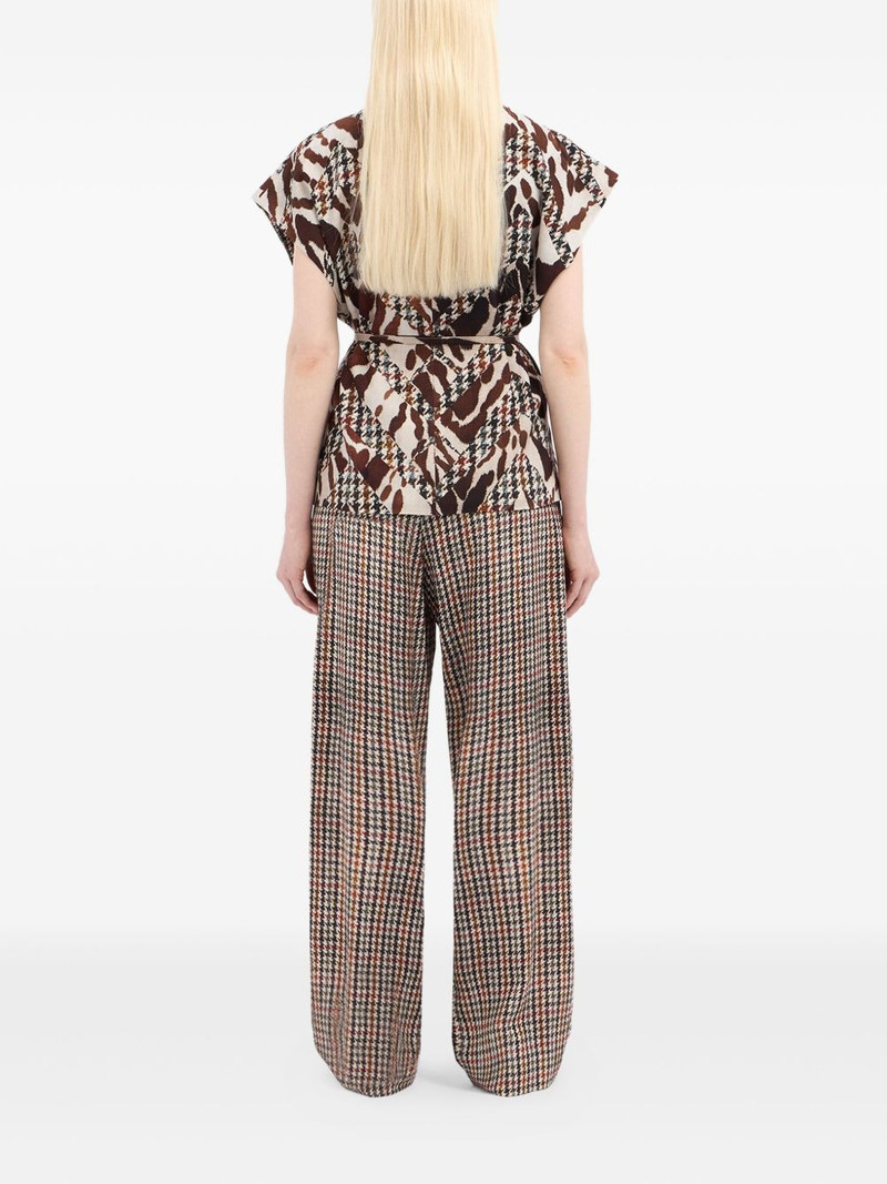 animal-print houndstooth wrap top 3