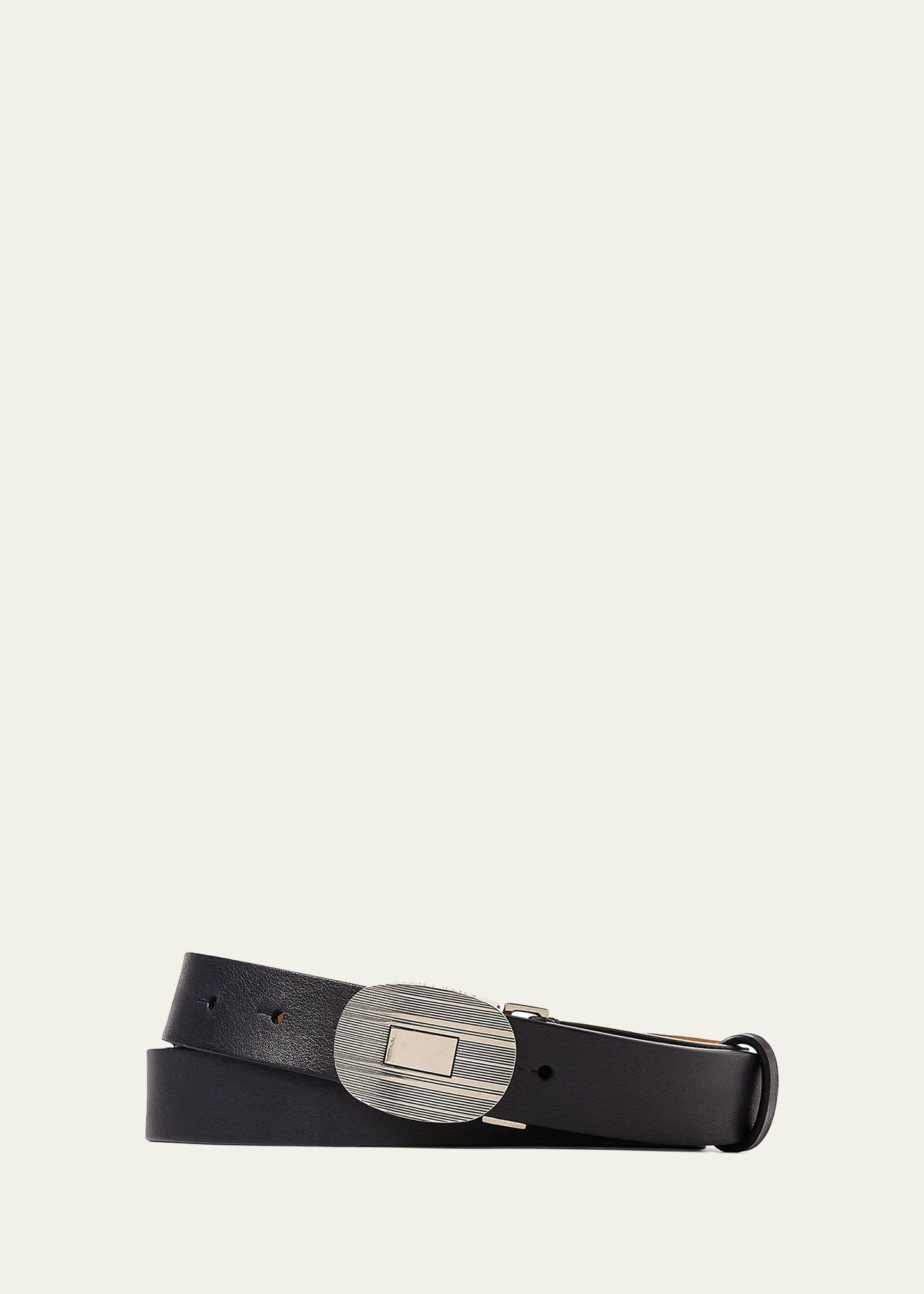 Men's Plaque-Buckle Leather Belt - 1