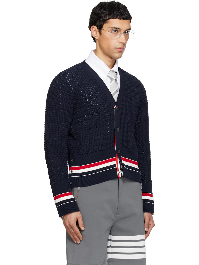Navy Float Ripple Stitch RWB Cardigan 2