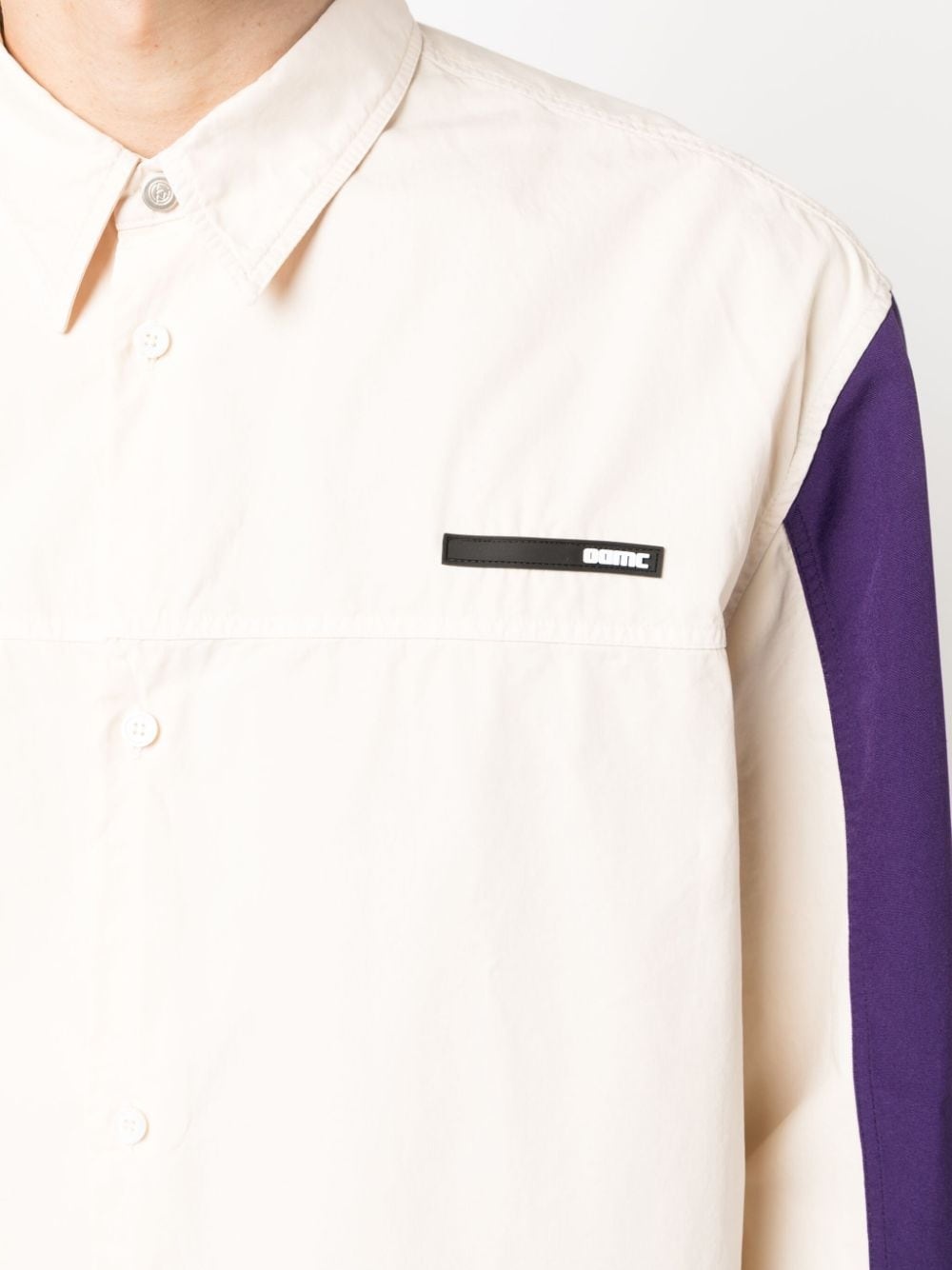 logo-patch cotton shirt - 5