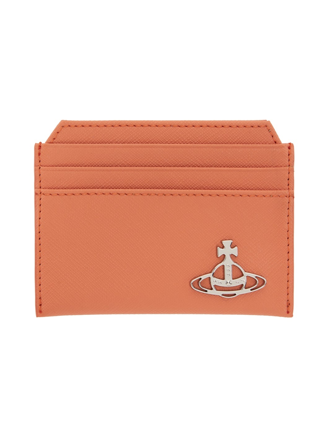 Orange Saffiano Slim Card Holder - 1