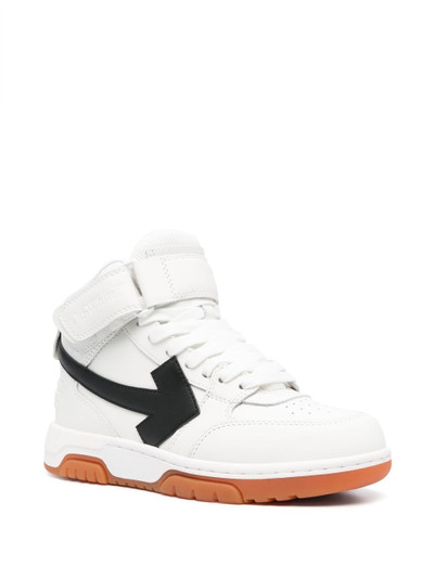 Off-White logo-patch leather sneakers outlook