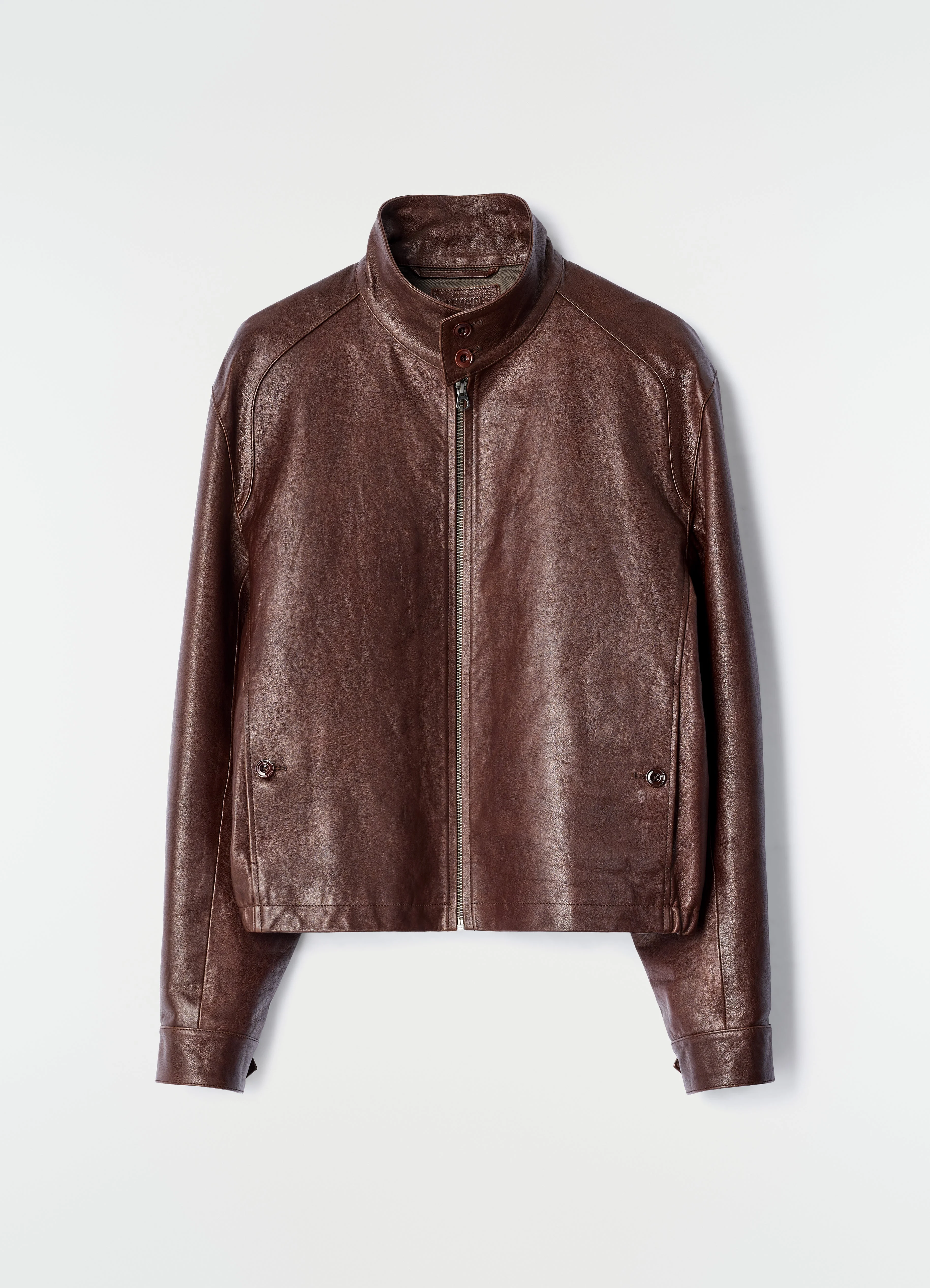 LEATHER HARRINGTON BLOUSON IN GLOSSY COW LEATHER - 1