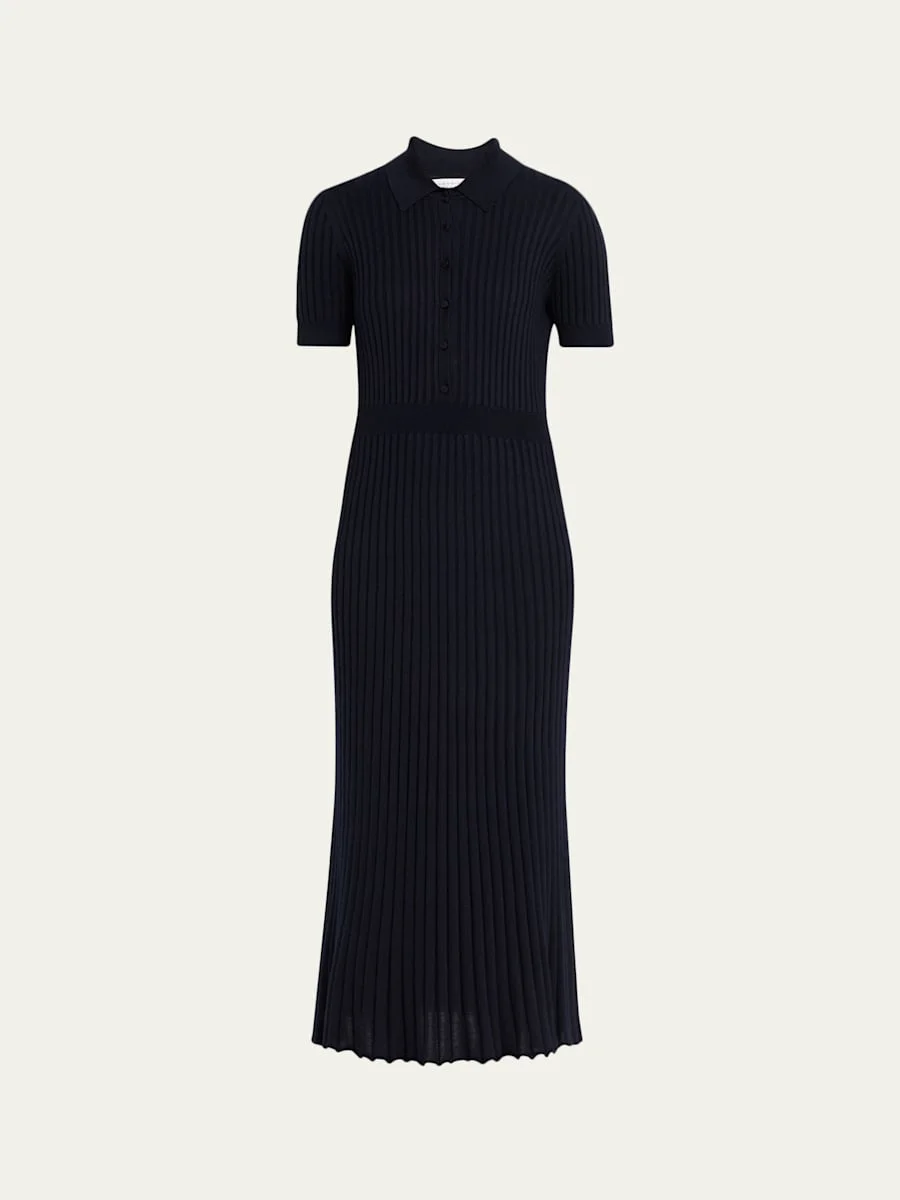 Amor Polo Ribbed Cashmere Dress - 1