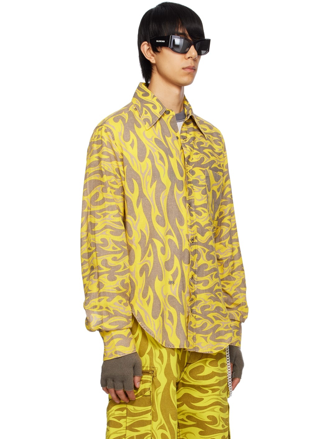 Yellow Printed Shirt - 4