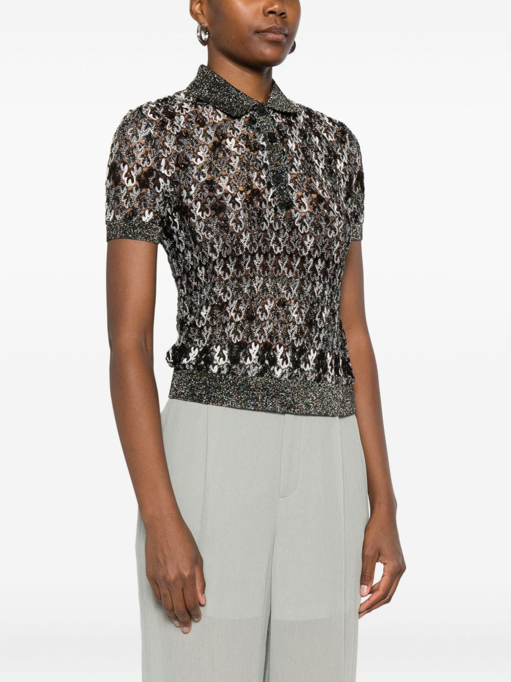 knit polo top - 3