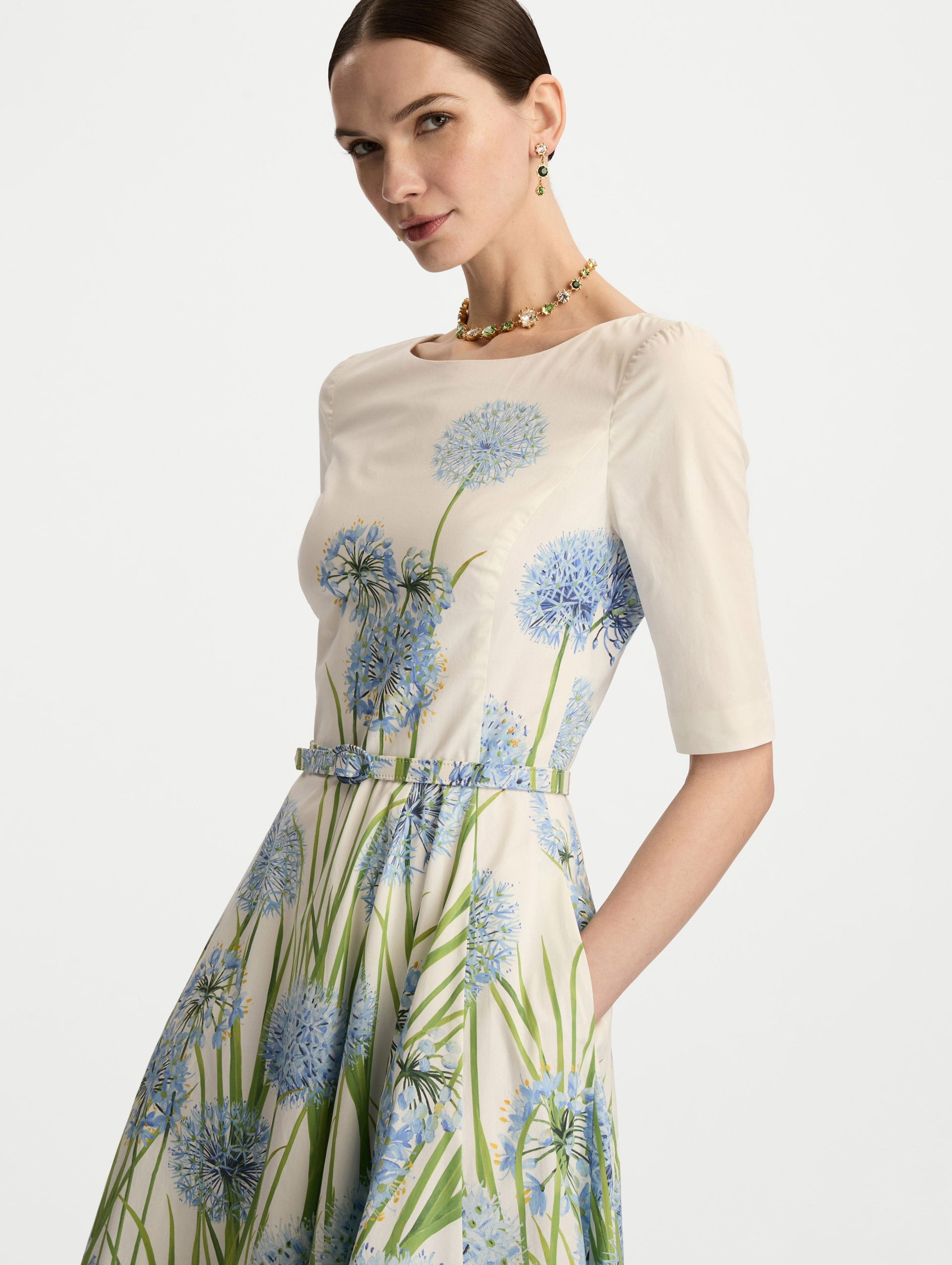 DEGRADÉ ALLIUM COTTON POPLIN DRESS - 5