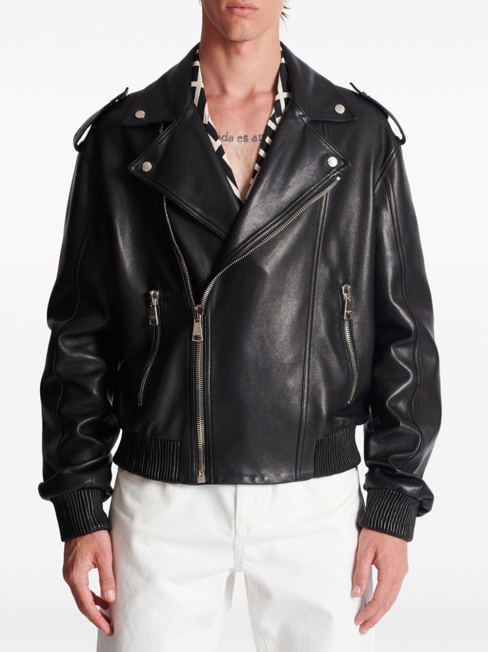 leather biker jacket - 4