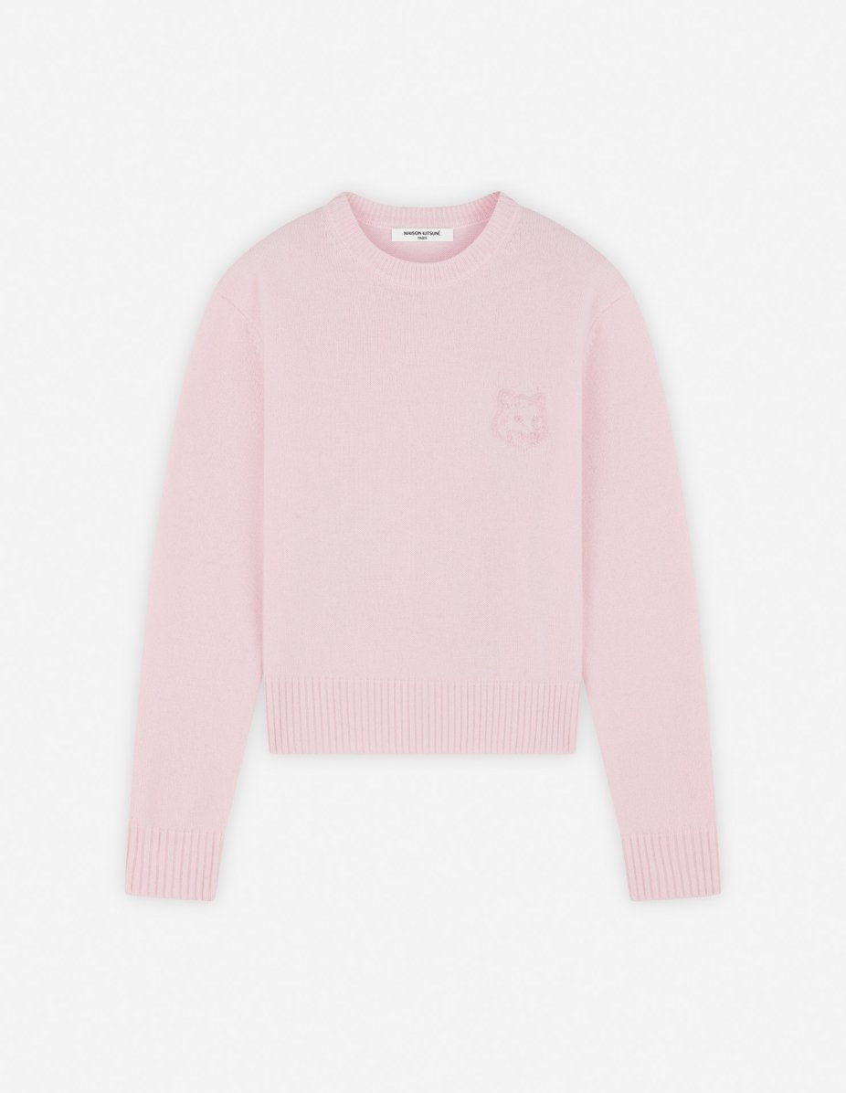 BOLD FOX HEAD EMBROIDERED CROPPED JUMPER - 1