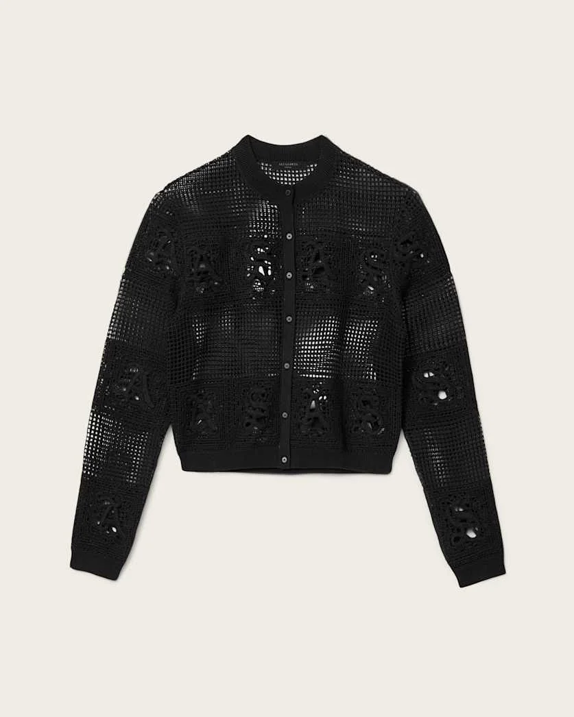 KYRA OPEN KNIT CROCHET CARDIGAN - 1