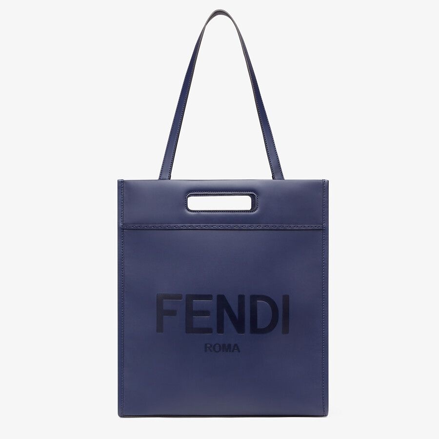 Blue leather shopper - 2