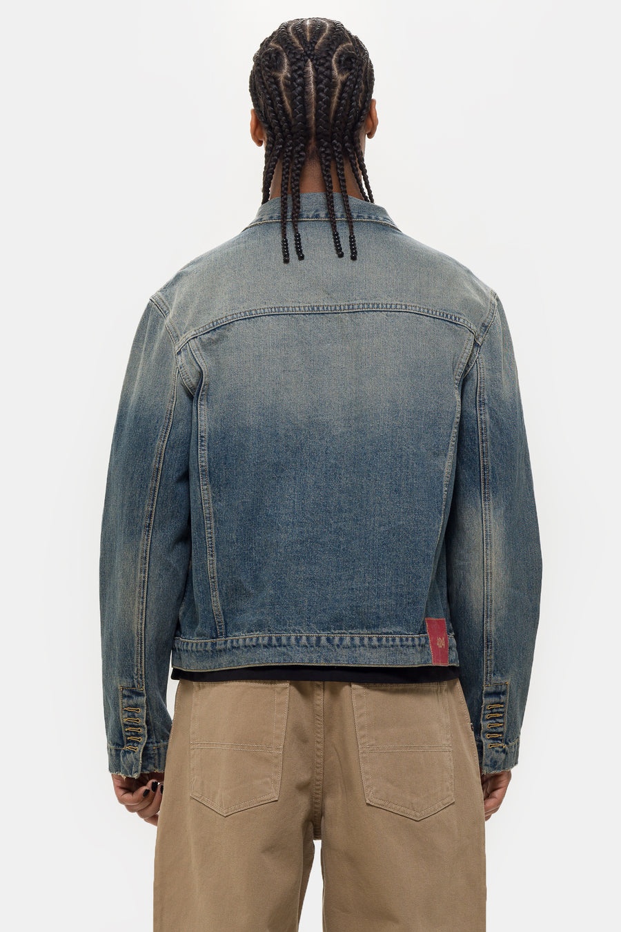 Alias Denim Trucker Jacket in Blue/Brown Sugar Washing - 3