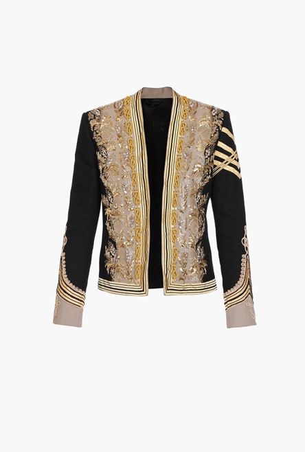 Black spencer jacket with gold embroidery - 1