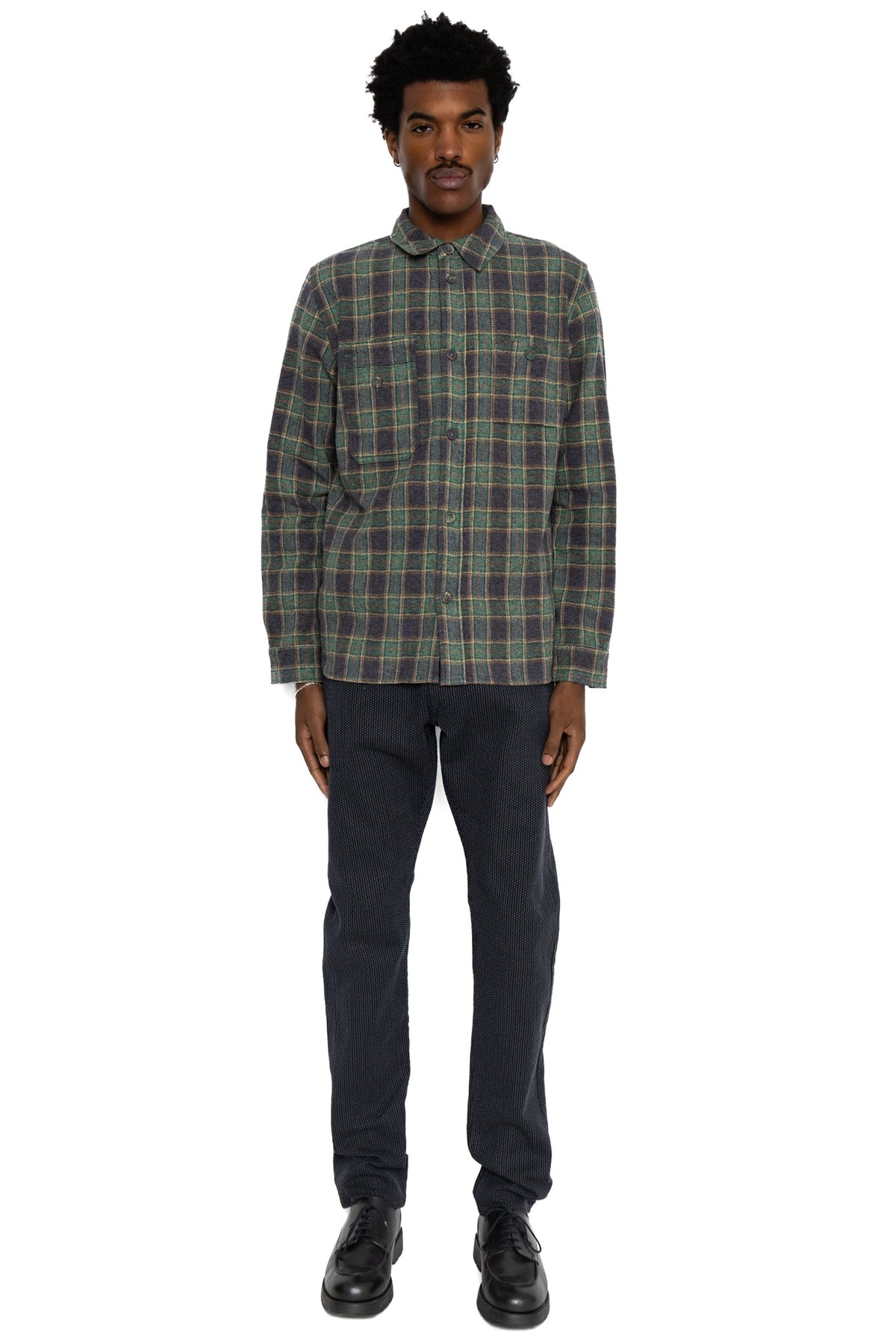 1170-2-BK Sashiko 5P Pants Relax Tapered - Grey x Black - 2