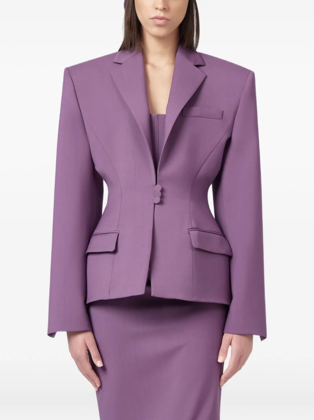 hourglass-silhouette notched-lapels jacket - 1