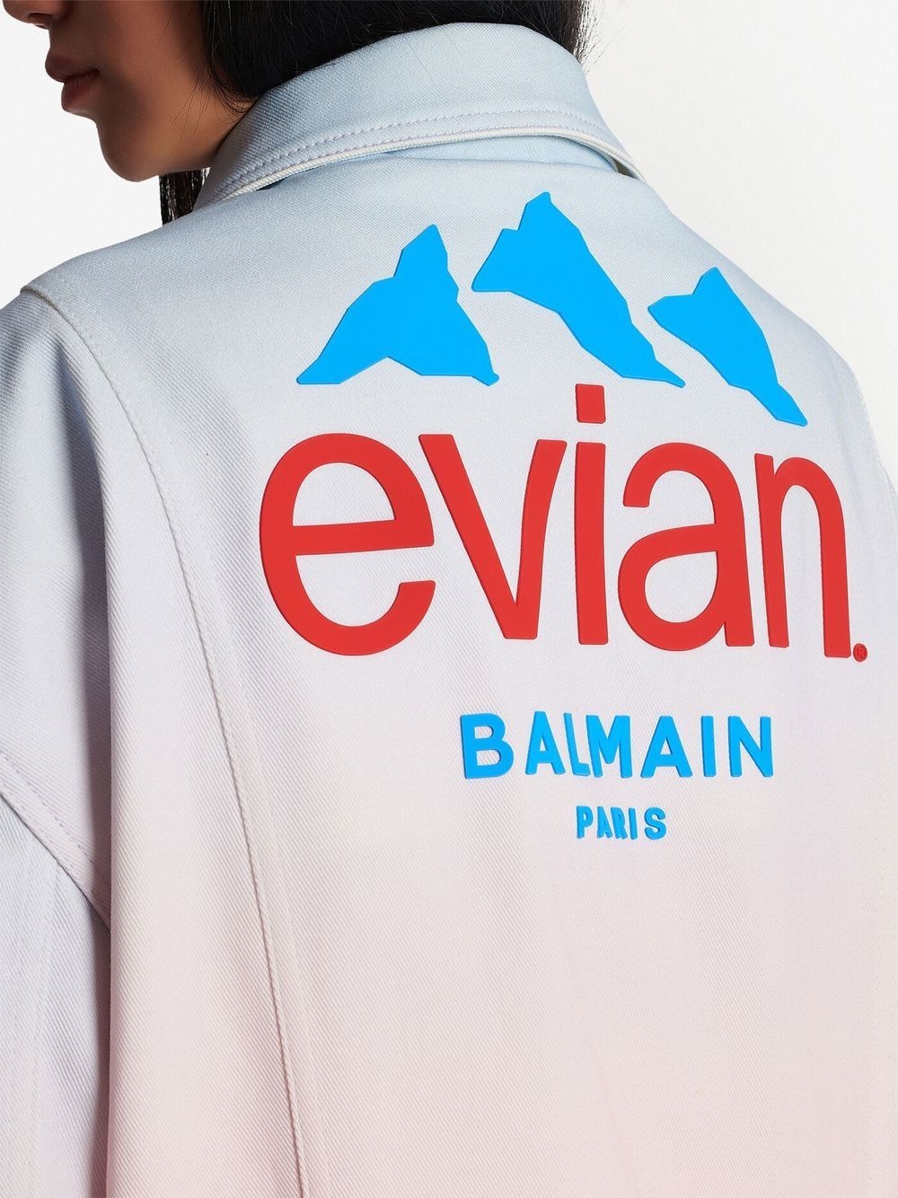 x Evian gradient-effect denim jacket - 7